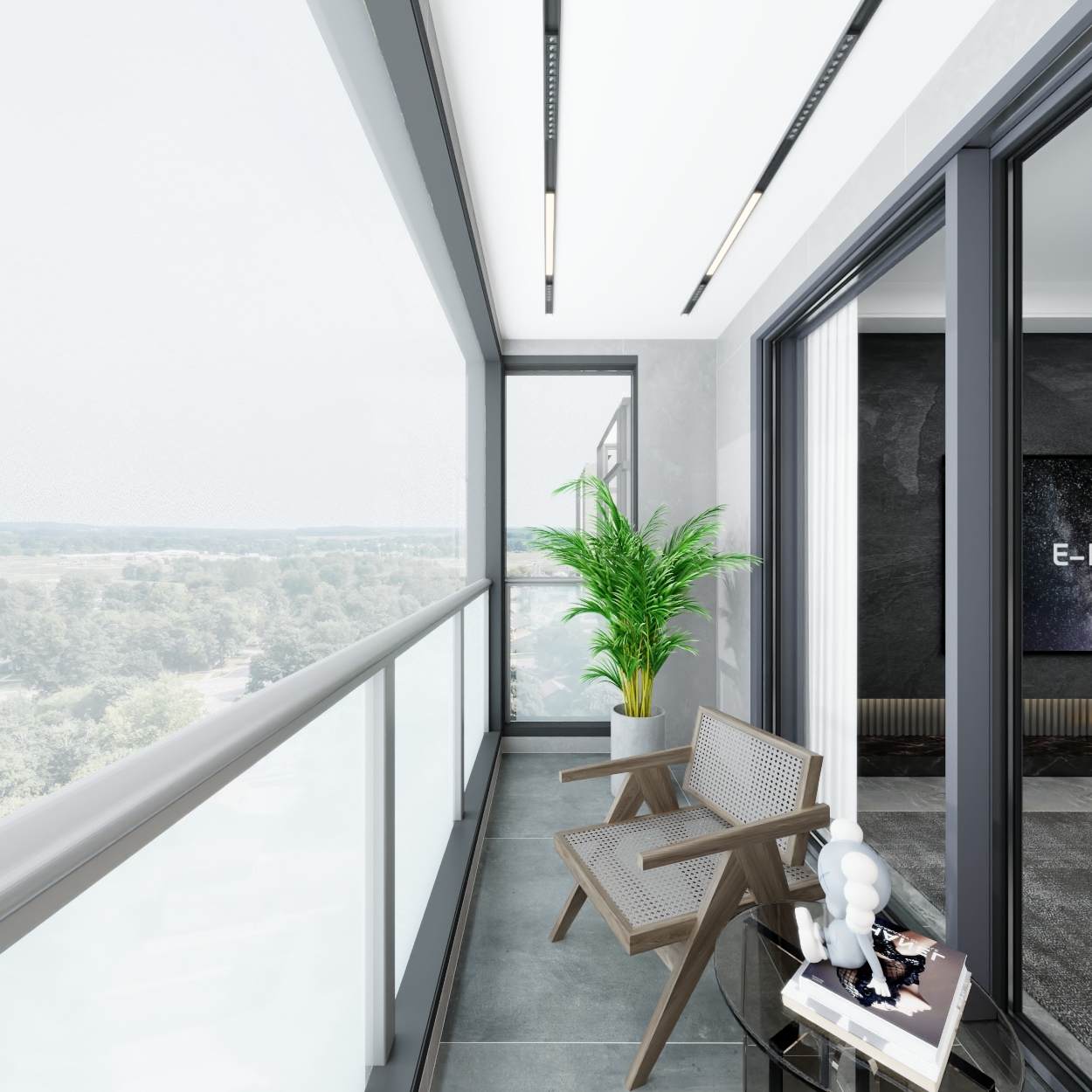 艺雅丽-110平现代简约 一层阳台装修效果图第3张