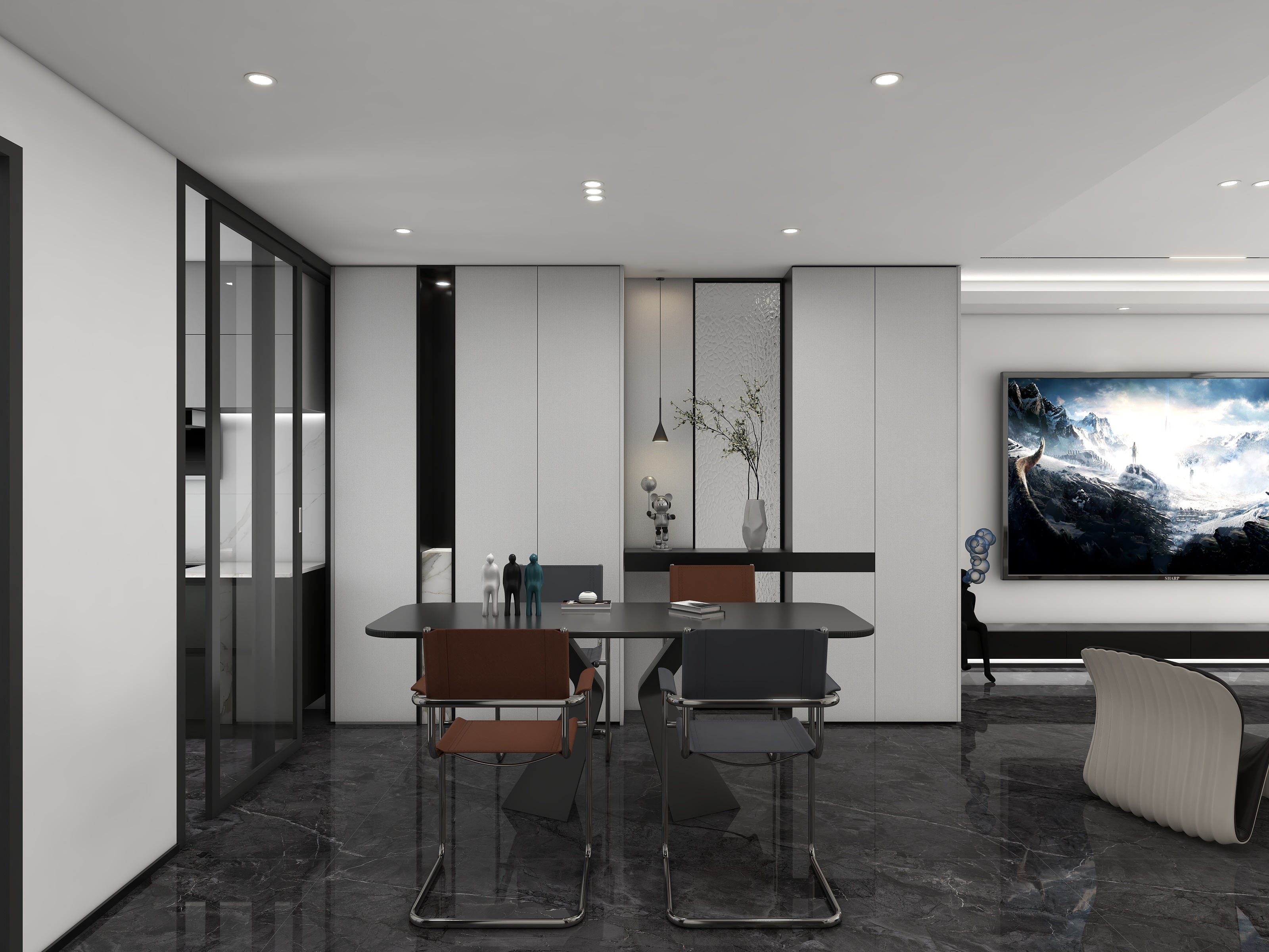 JenniferYF-花半里黑白灰-装修设计方案