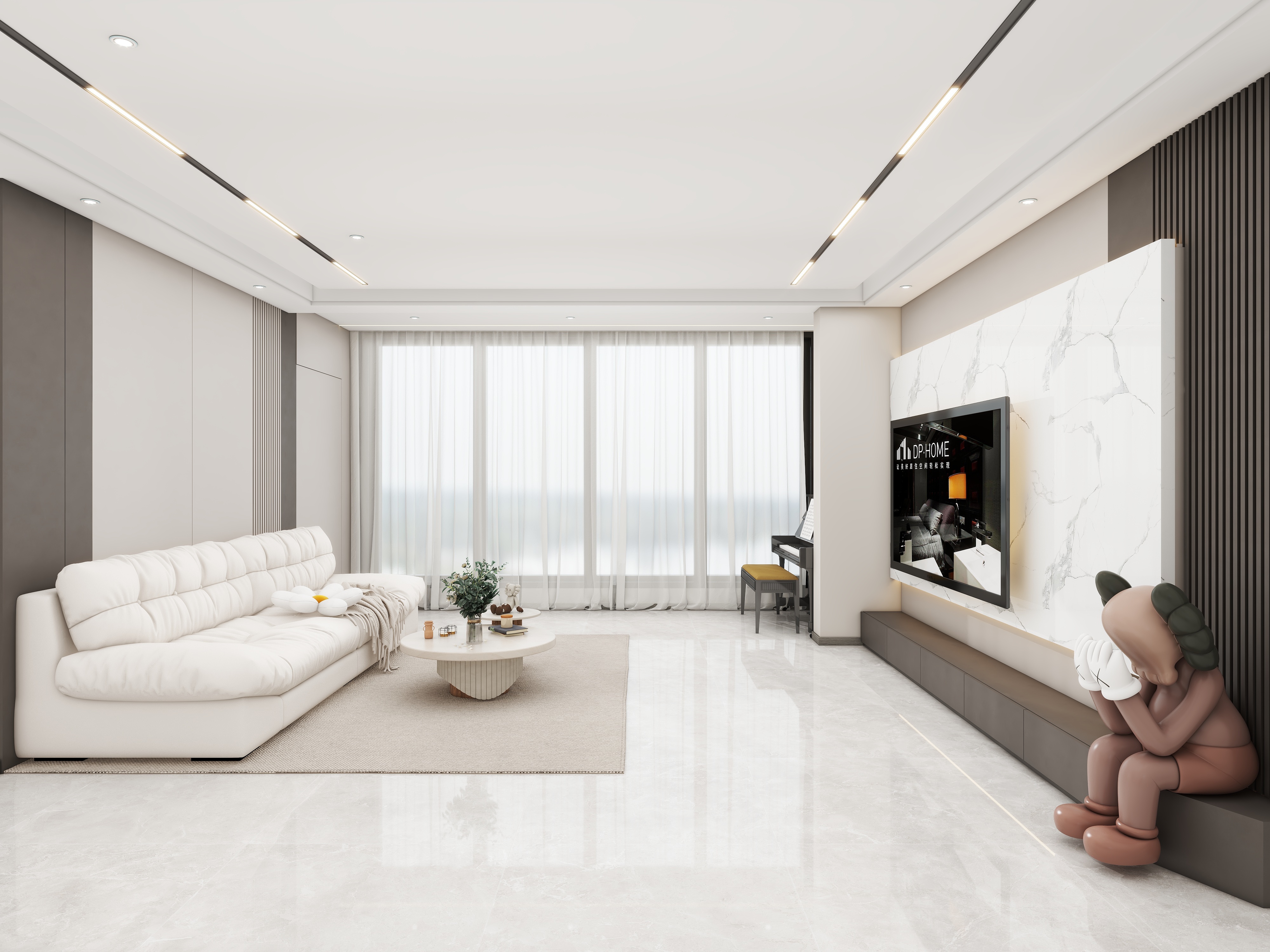 壹诺设计工作室-156㎡4室-现代简约装修效果图