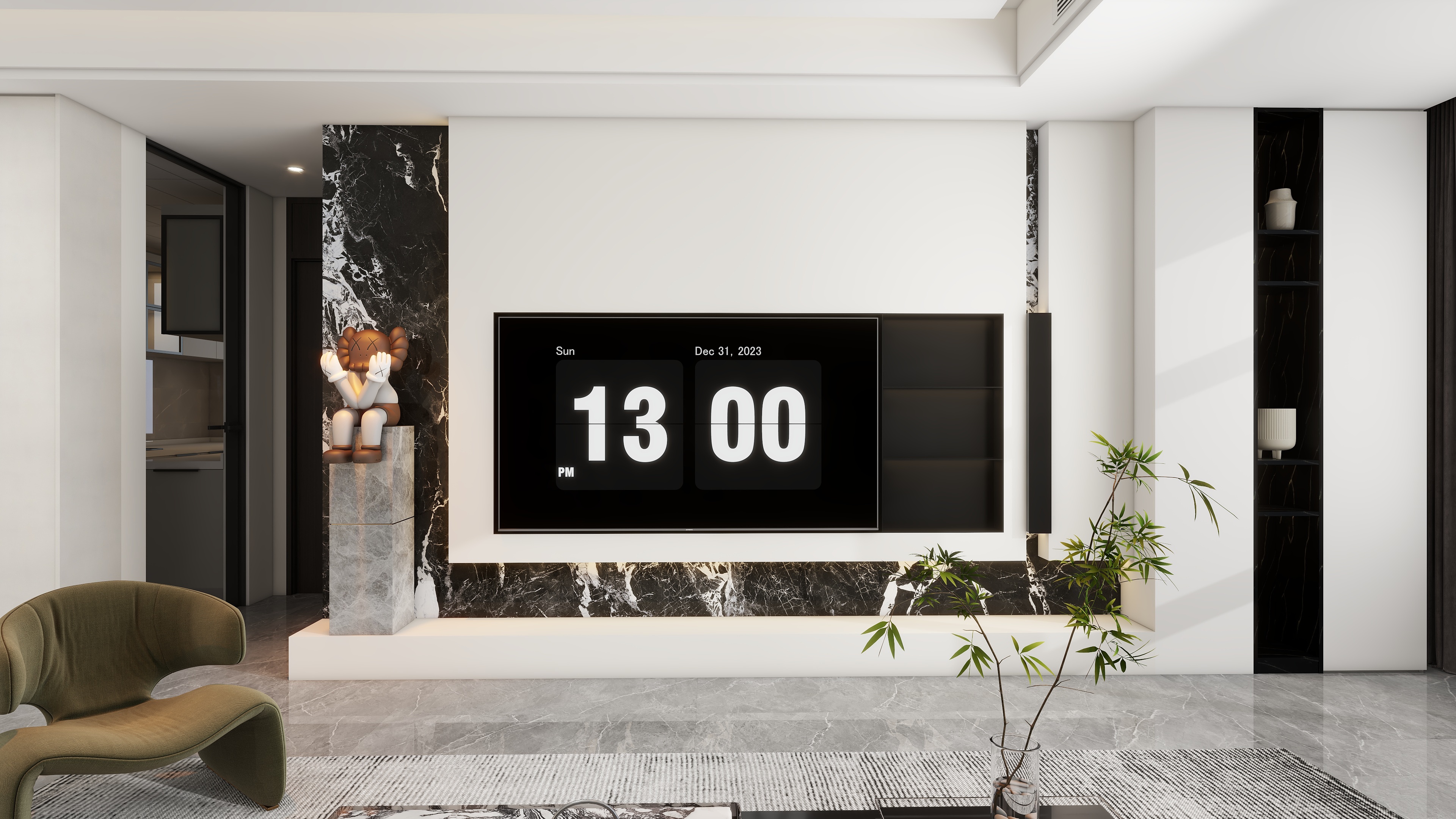 武汉吴彦祖-黑白搭三室一厅-装修设计方案