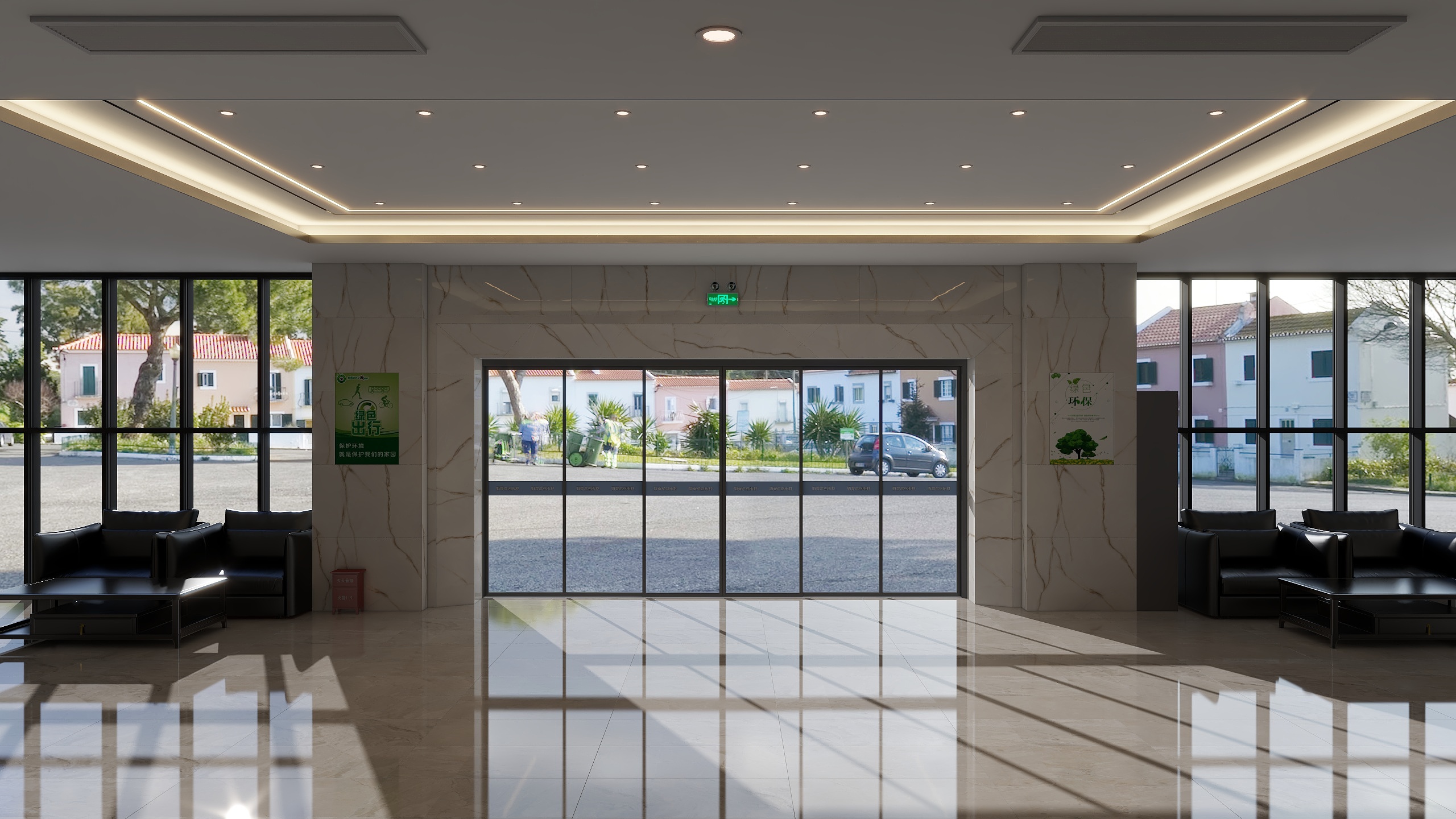 杜晁-现代风格办公大厅-装修设计方案