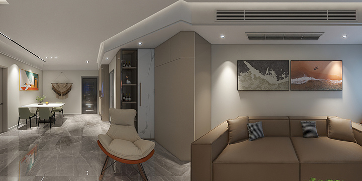 浔利装饰设计师一刘天浩-双桥观岳山13-6-5(现代风格)-装修设计方案