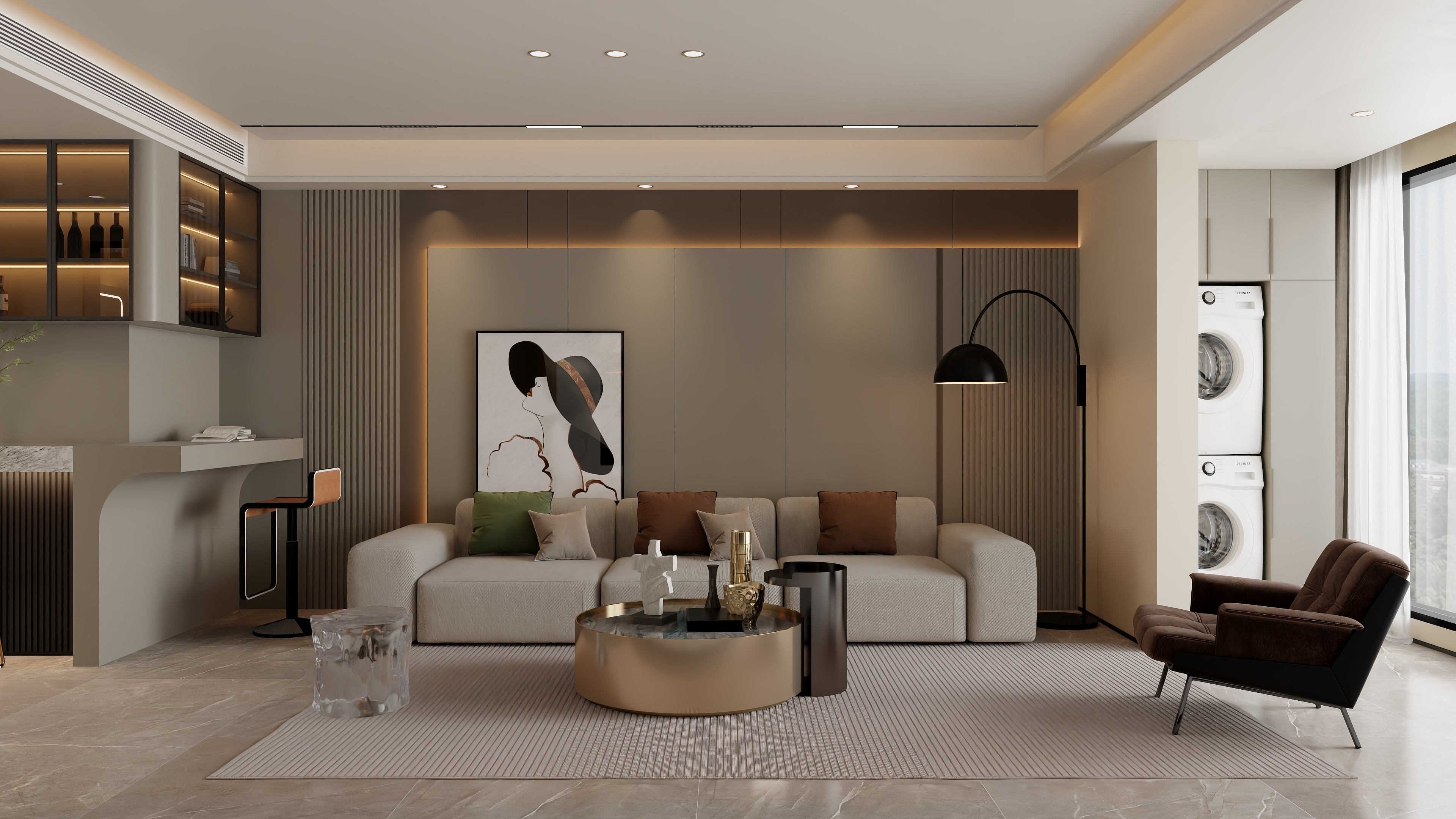 书涵|Harder-【华若】现代轻奢两层小别墅装修效果图