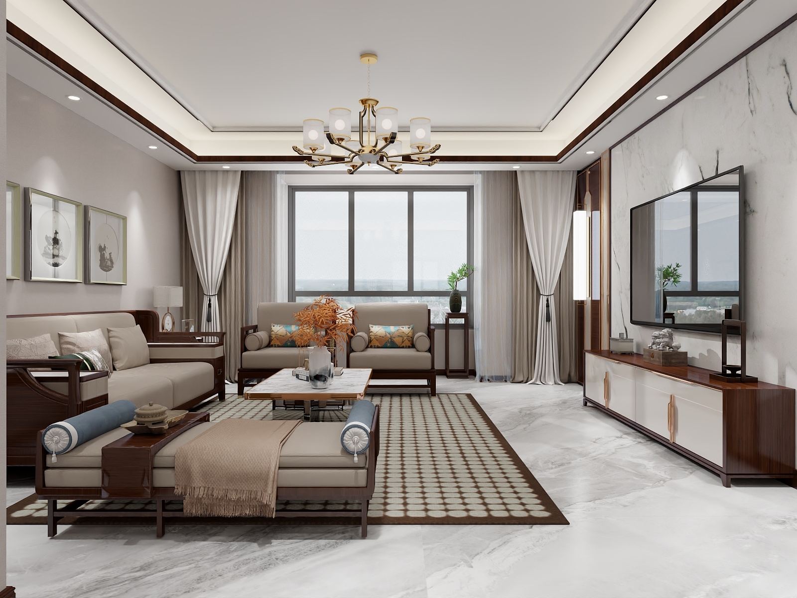 湛智华-新中式178平复式4房装修效果图