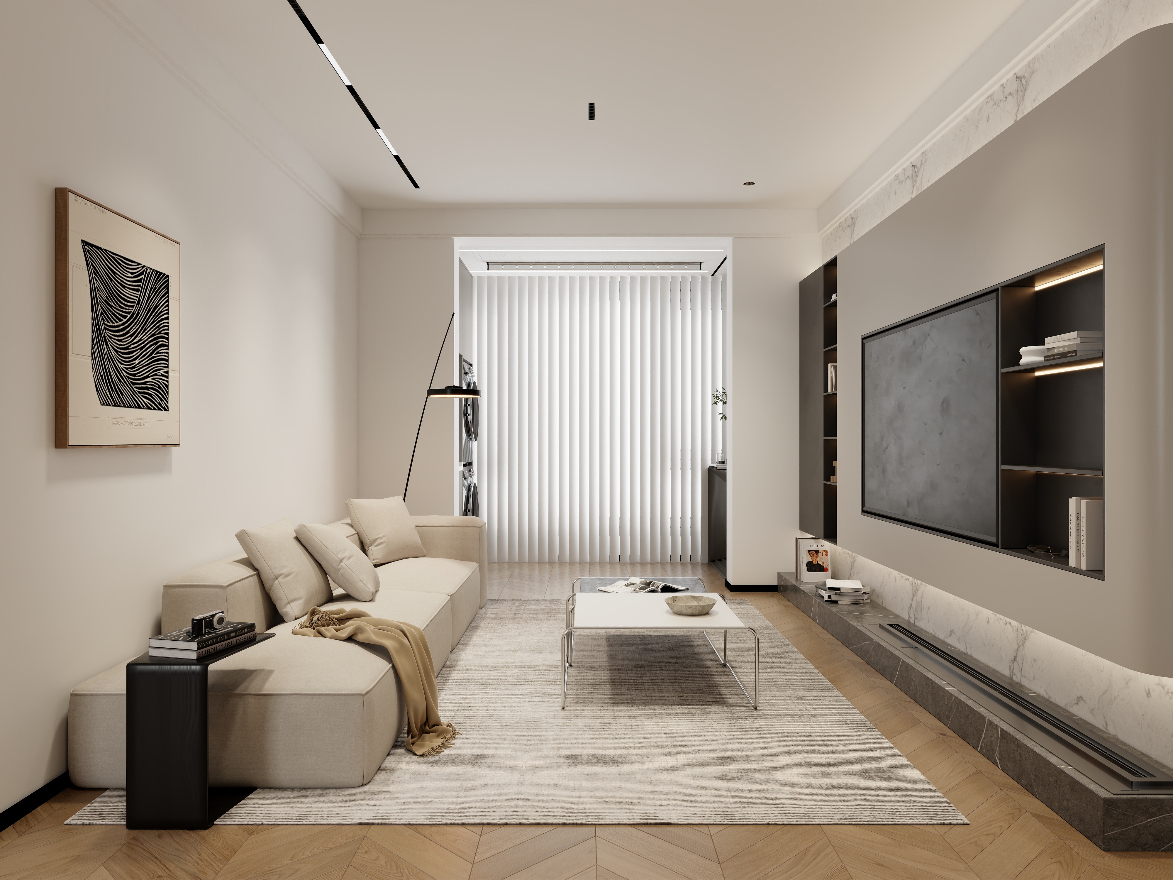 伊舍空间设计-现代简约-73.99m²装修效果图