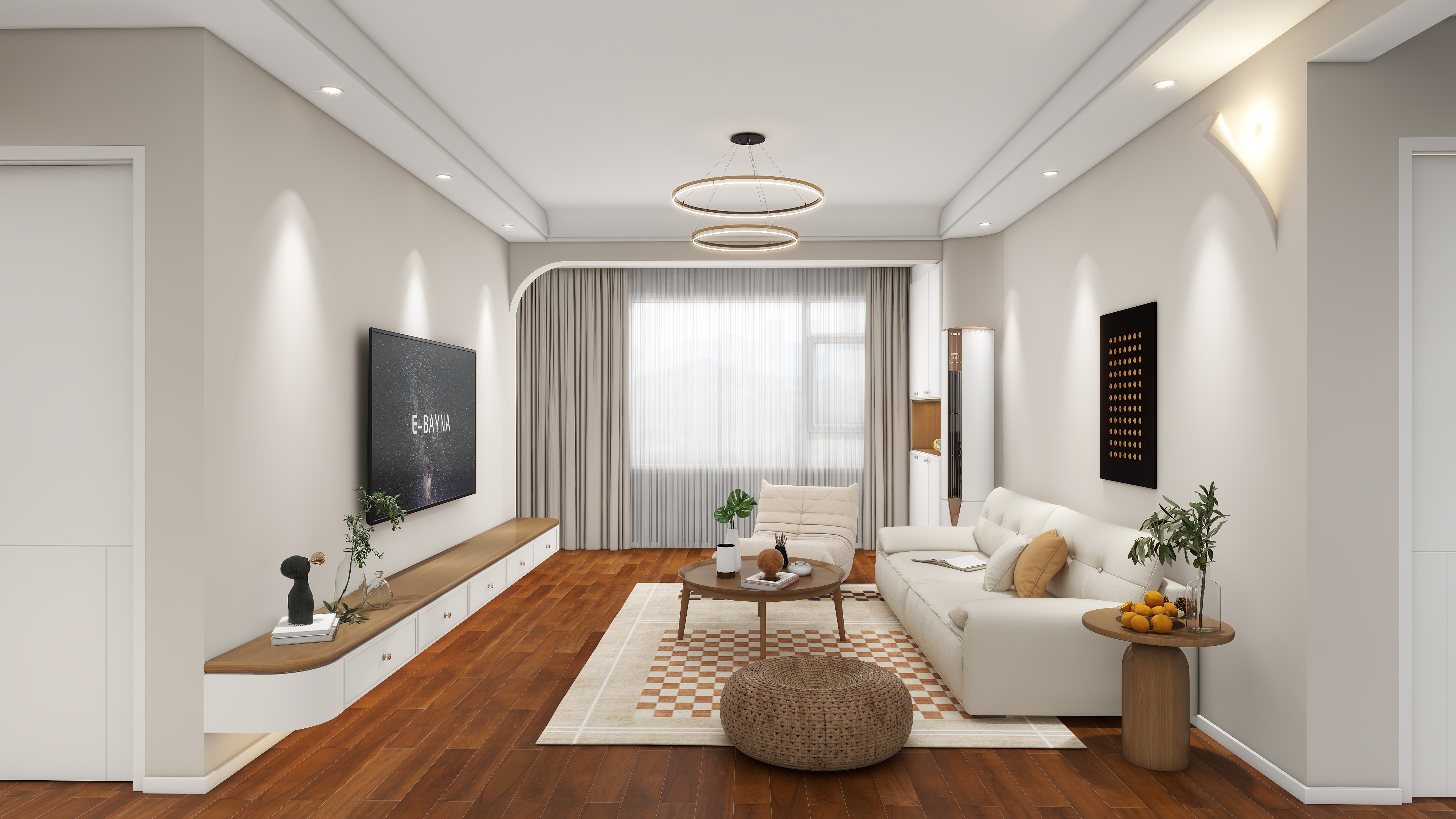 艺空间室内设计工作室ZYN-奶油风100平小三室-装修设计方案