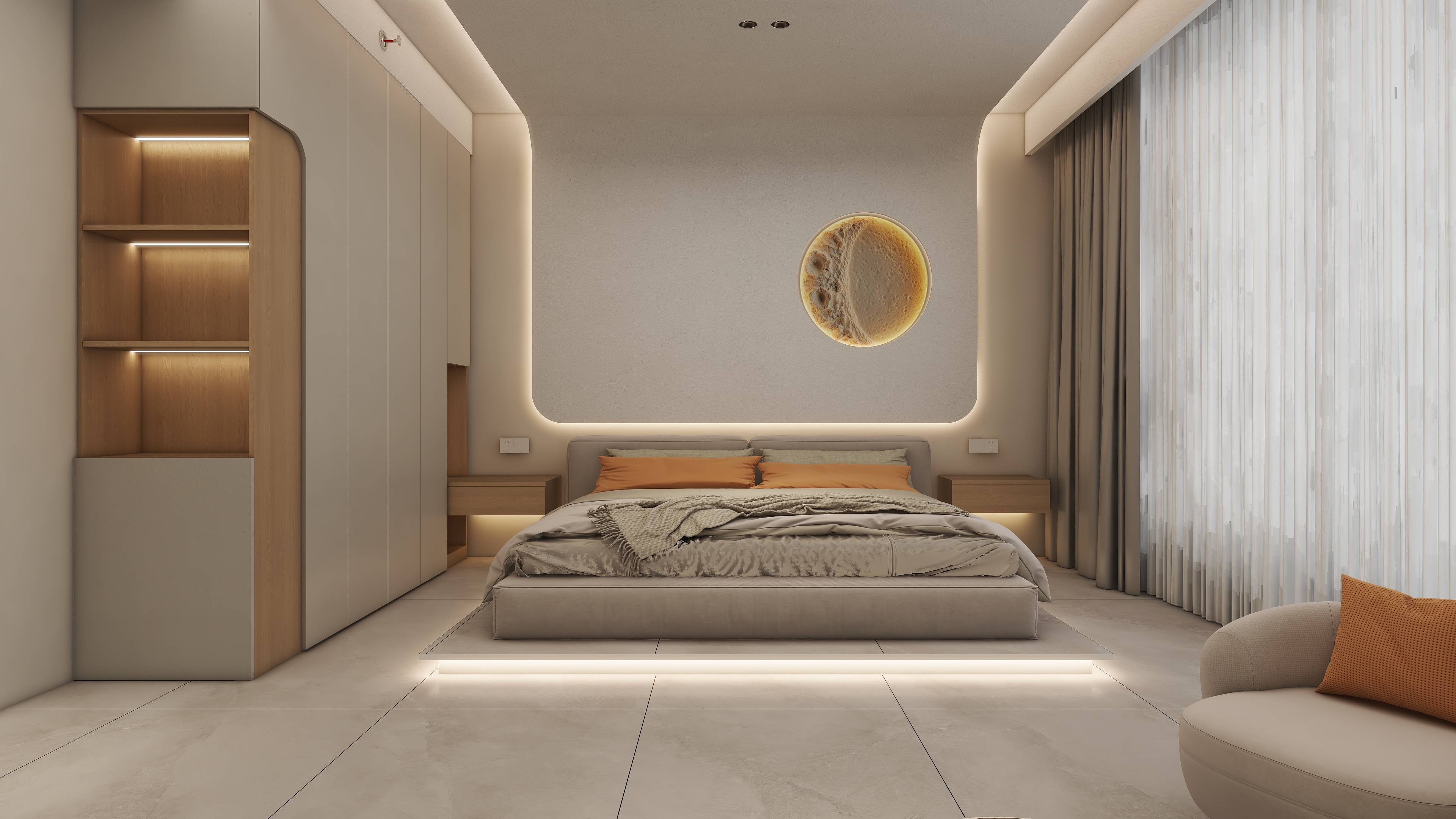 艾菲尔设计工作室-财富广场侘寂原木风名宿酒店-装修设计方案