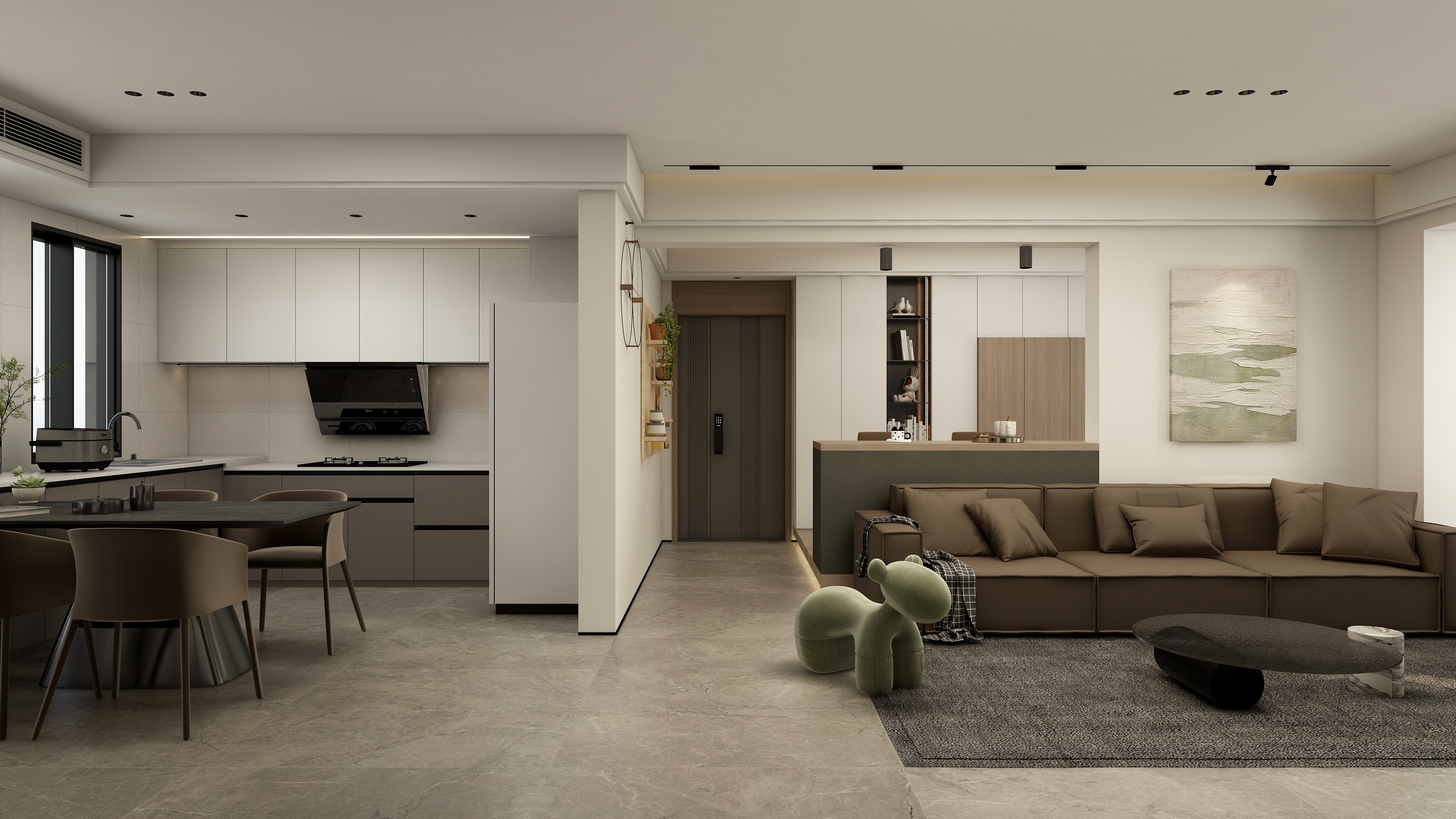 张煜强煜境设计-124平米现代简约四房装修效果图