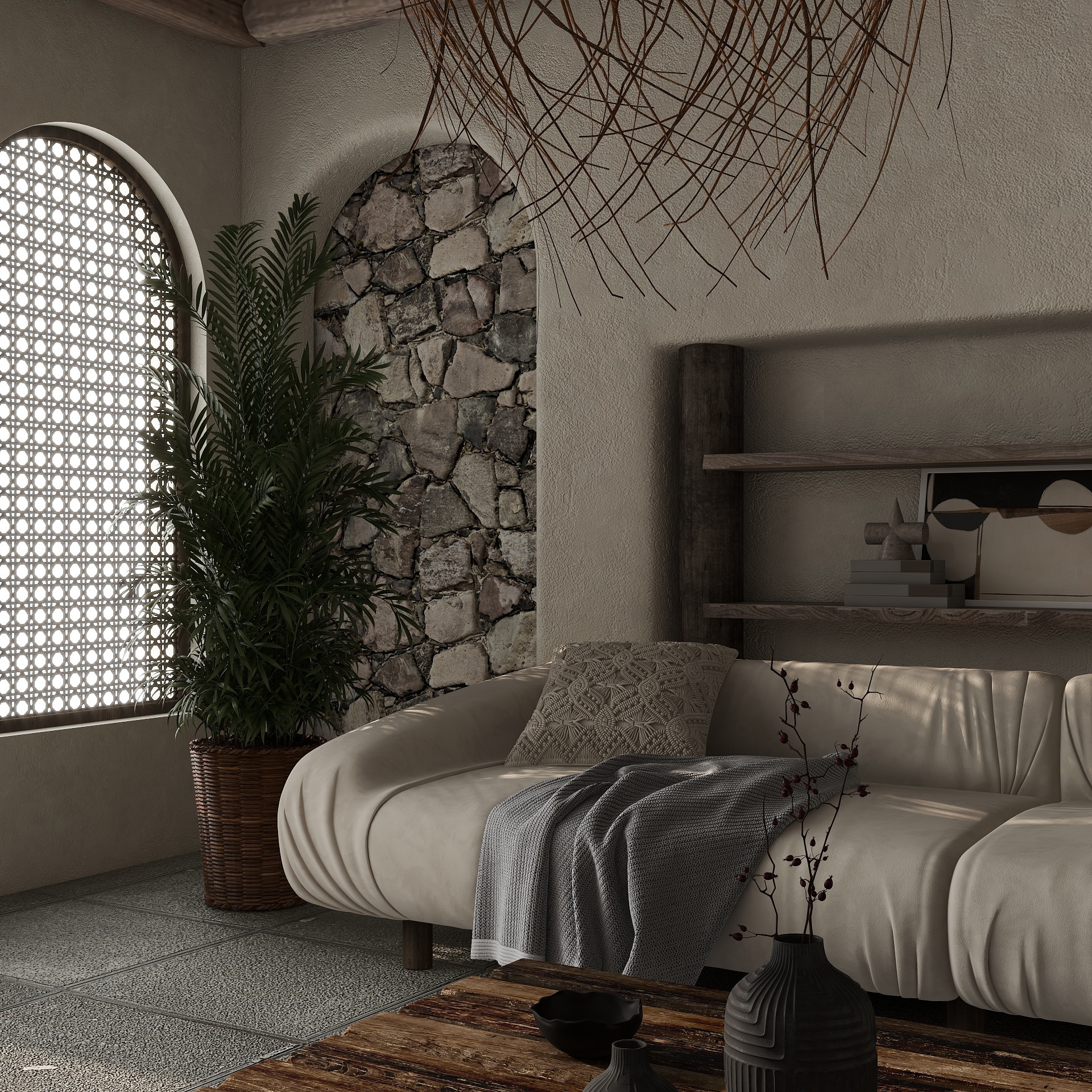 恩彩MrUs-侘寂客厅装修效果图