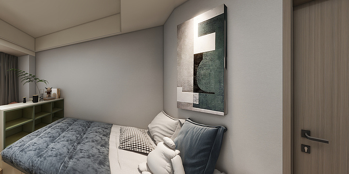 青晨设计-山澜桂语轩86㎡1室-装修设计方案