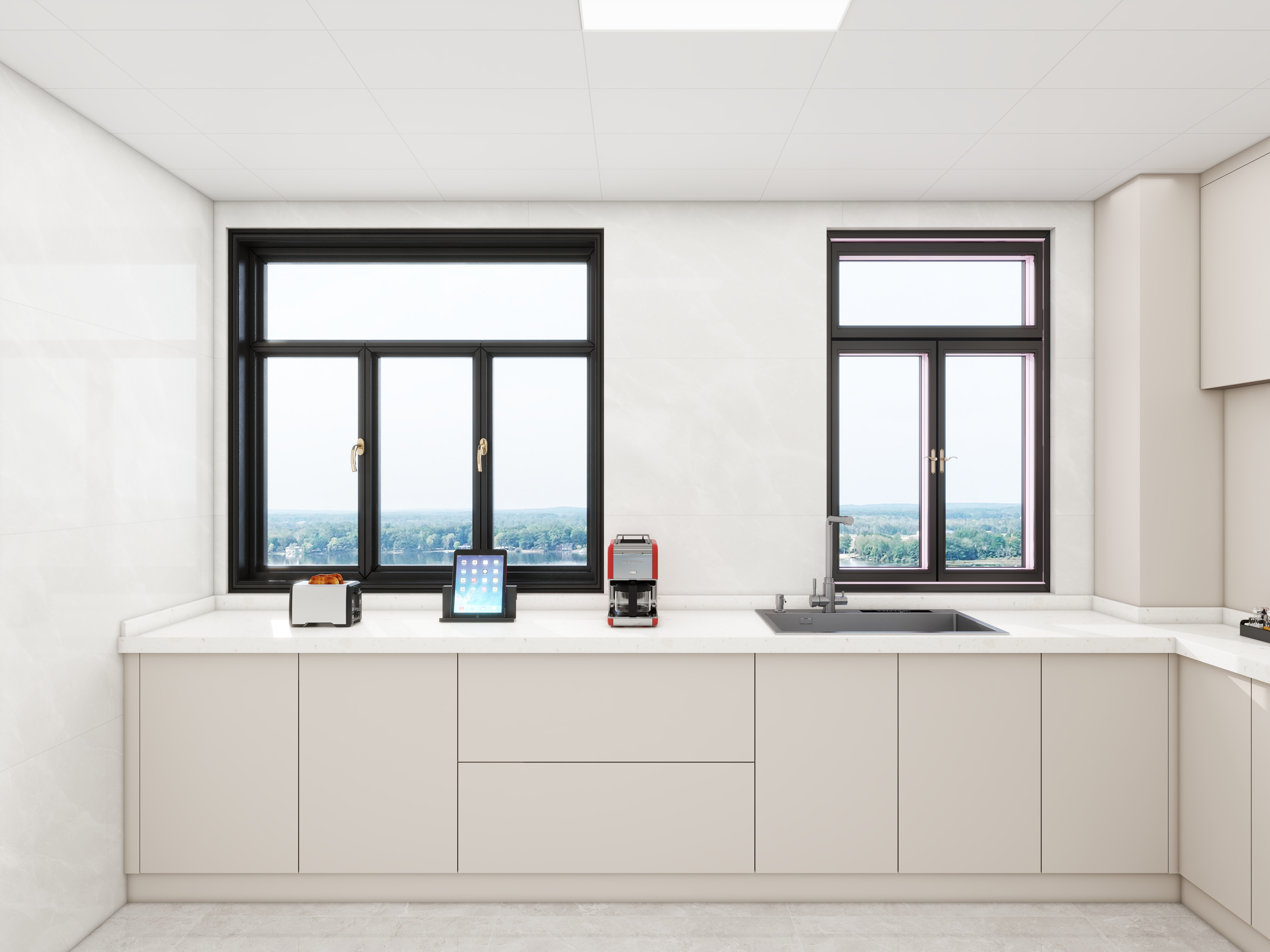 壹诺设计工作室-98㎡2室-现代简约装修效果图