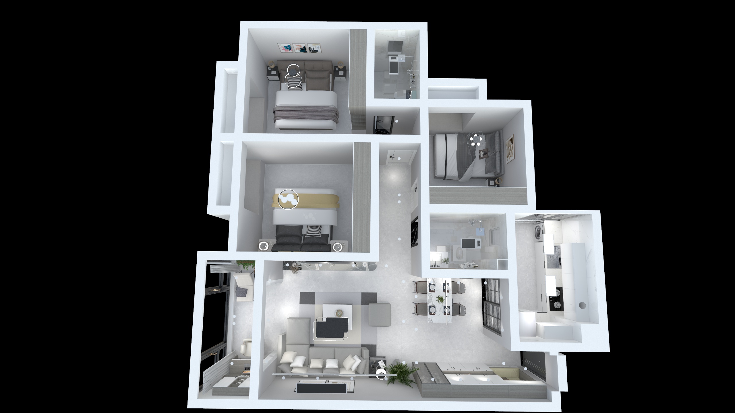 自由设计马跃人-龙泉永丰安置小区套三-法式-装修设计方案