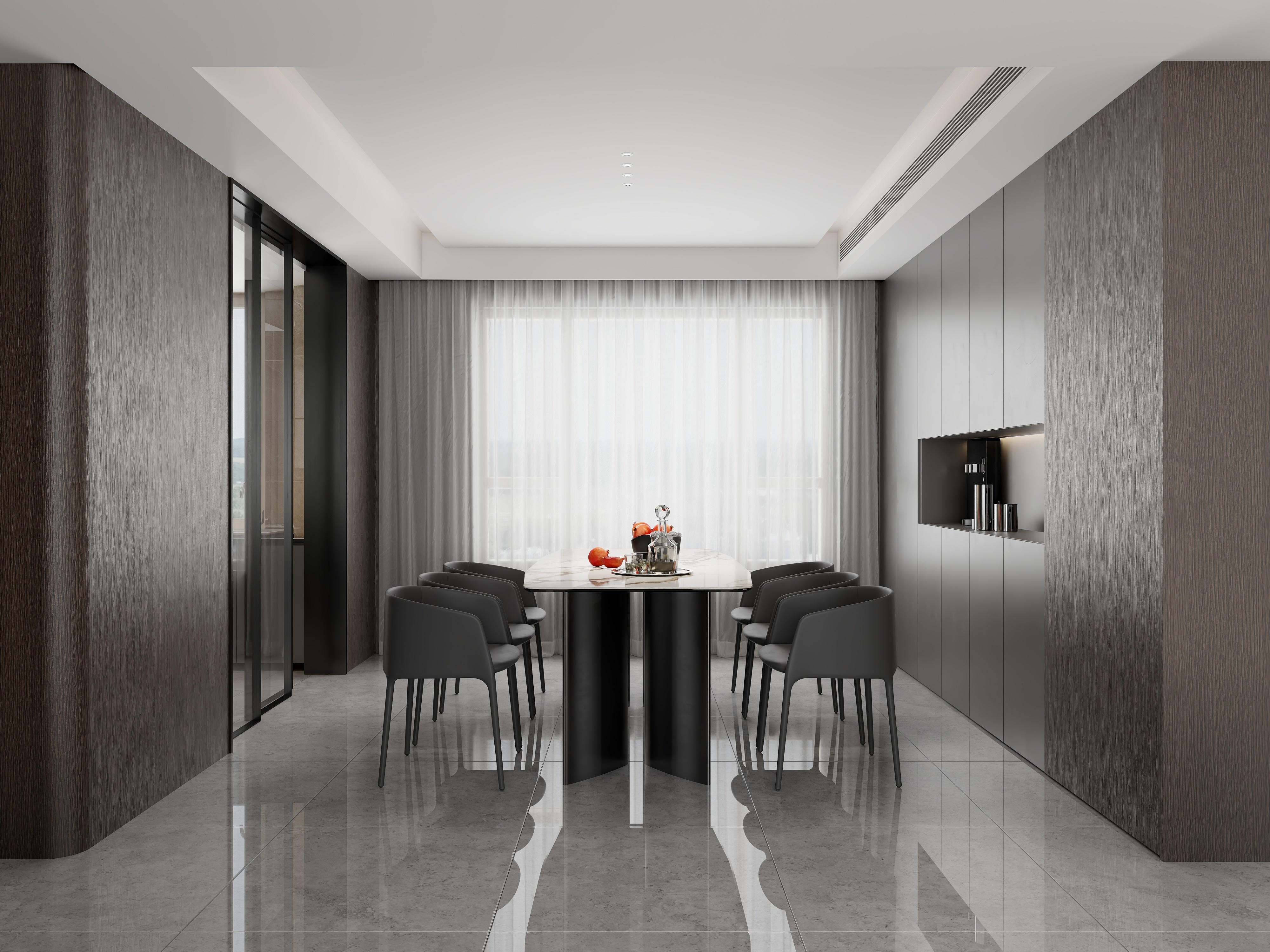 清晨空间设计-现代黑白灰155三室两厅-装修设计方案