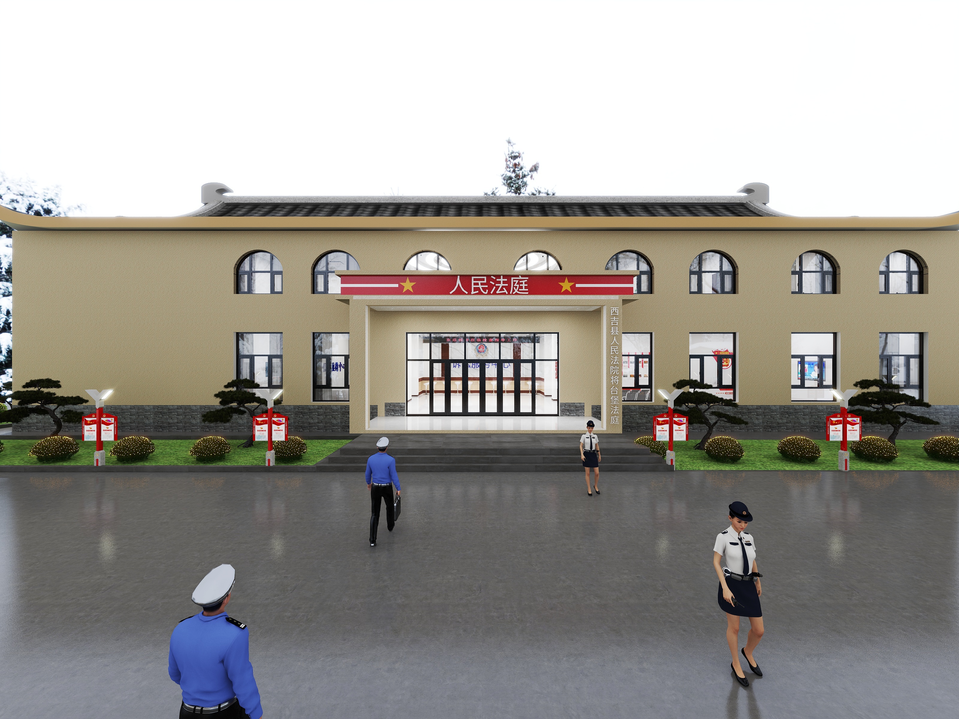 宁夏智胜装饰设计有限公司-将台堡法庭-装修设计方案