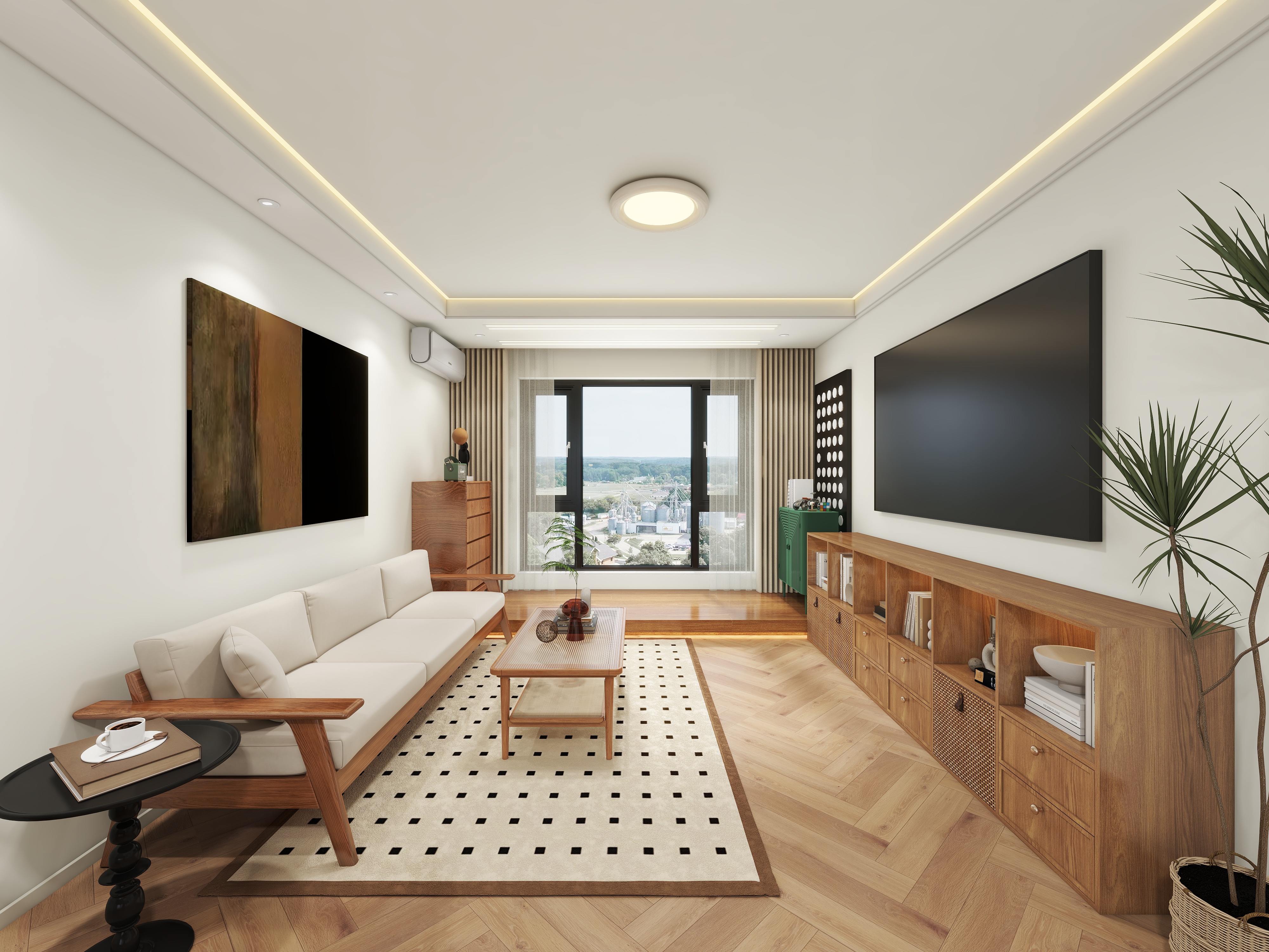 沈阳设计师麦粒-中金樾府-原木奶油风两居室-装修设计方案