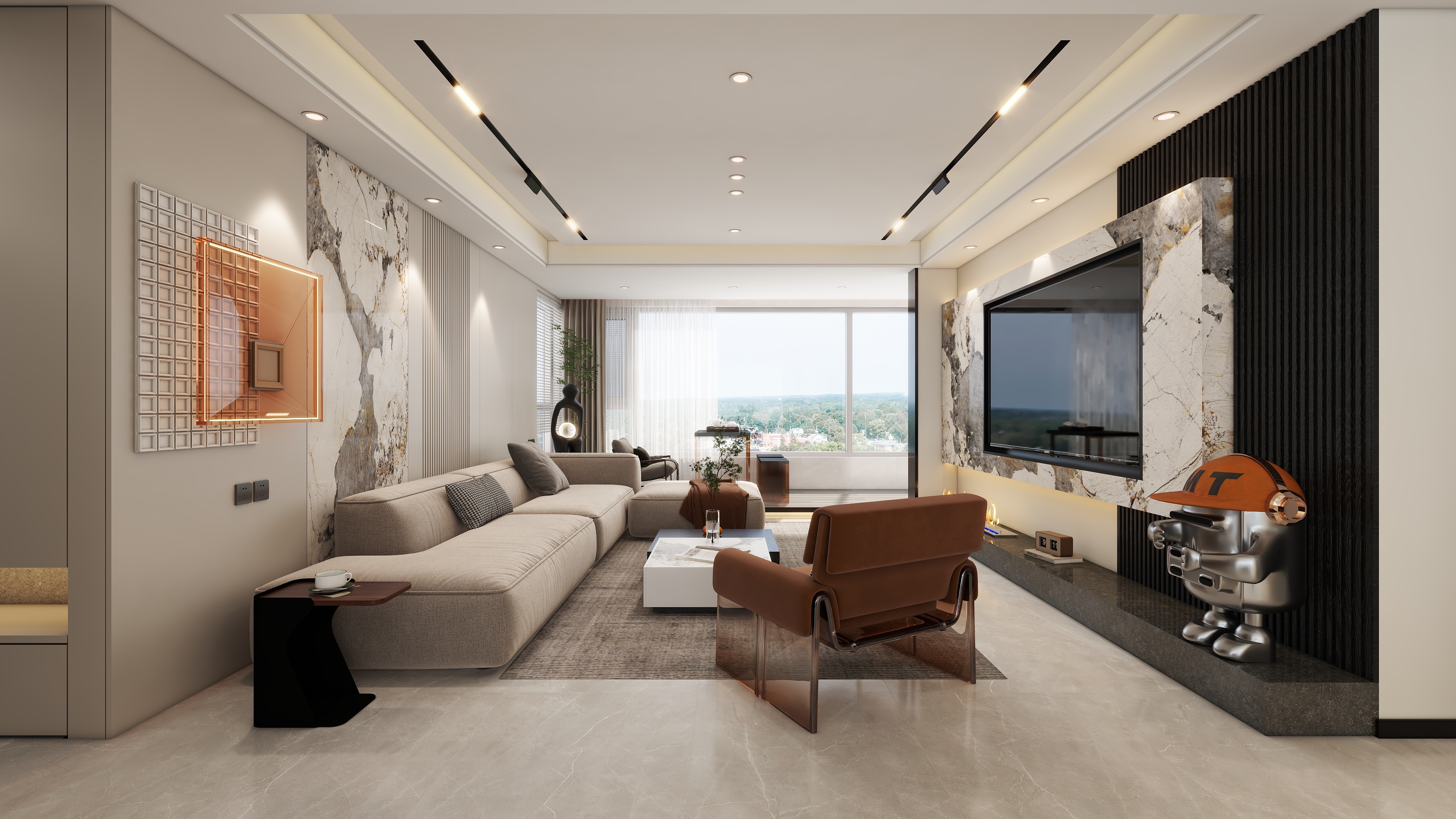 伊舍空间设计-轻奢-142.92m²装修效果图