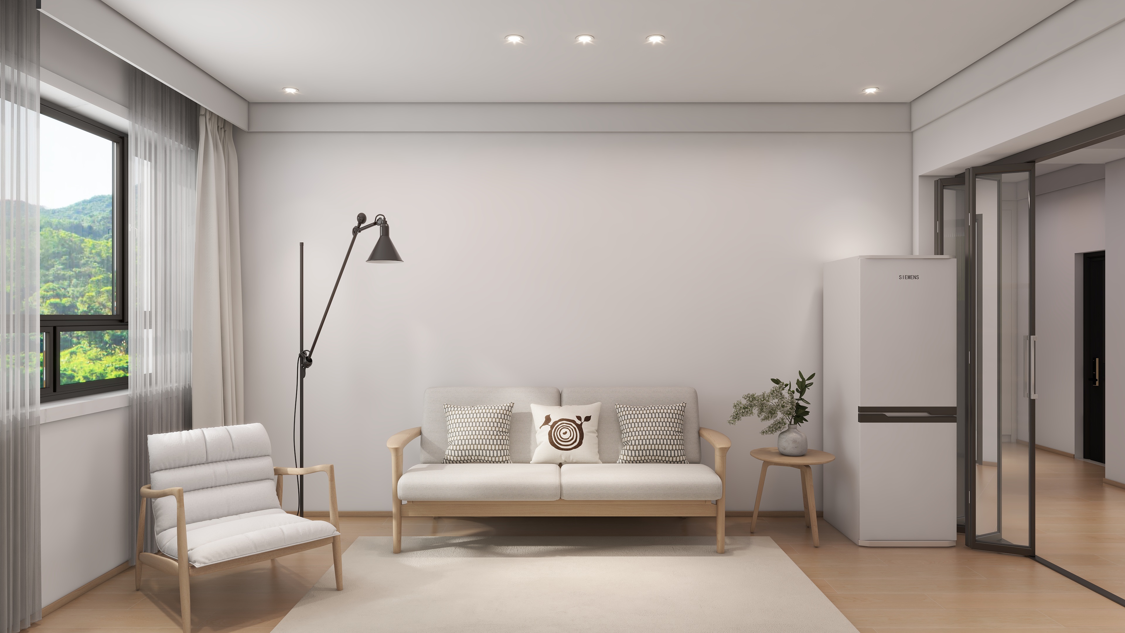 设计师石宏月-旧房改造64平2室1厅1 厨1卫原木风装修效果图