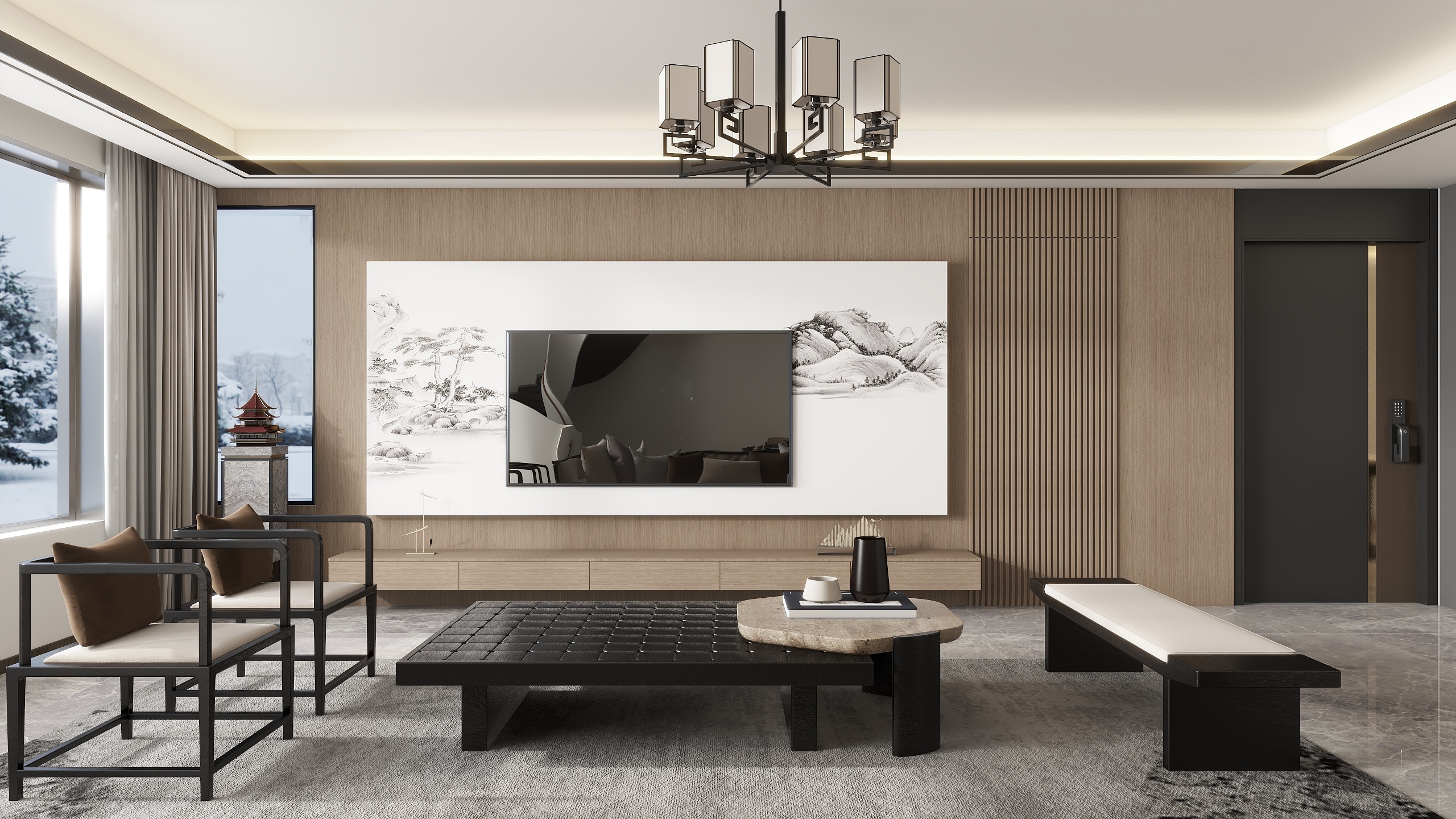 TicktockH-新中式145㎡3室-装修设计方案