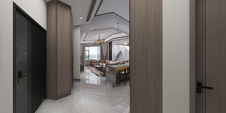 设计A阿哲-学府名邸    自建房别墅二楼效果图-装修设计方案