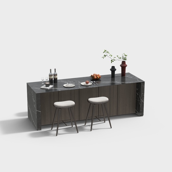 Modern open kitchen center island