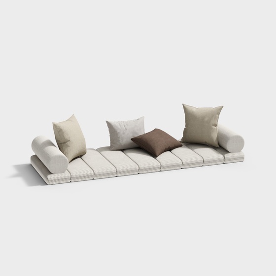 Multi-bay window seat cushion