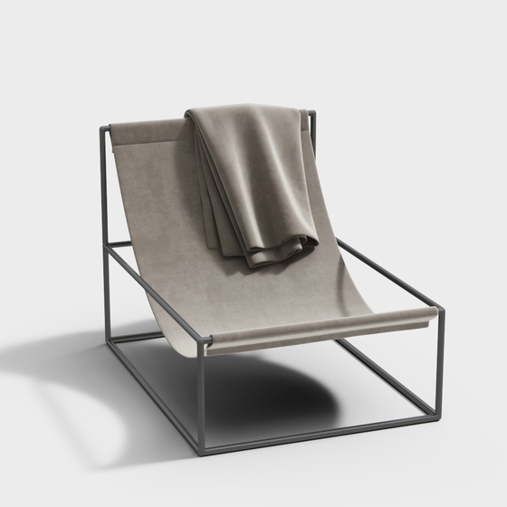 Modern Black Lounge Chair 3D Model for Stylish Spaces