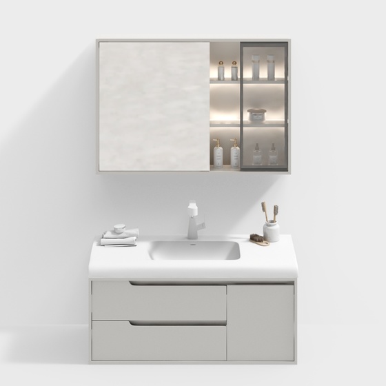 Modern cream air bathroom cabinet