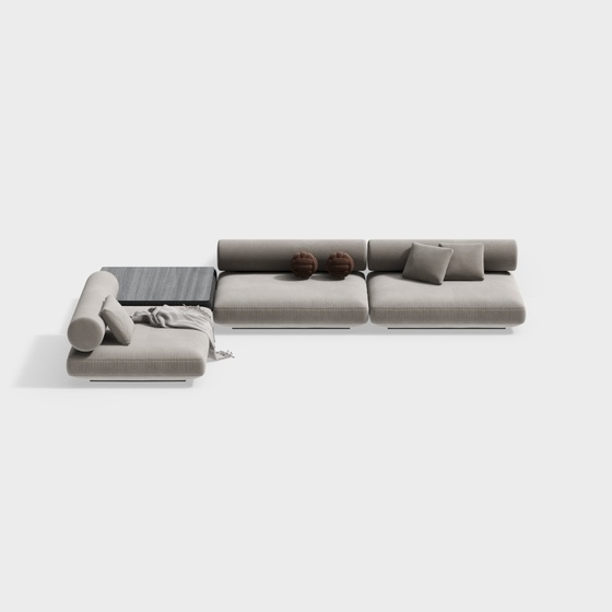 Modern living room multi-person corner sofa