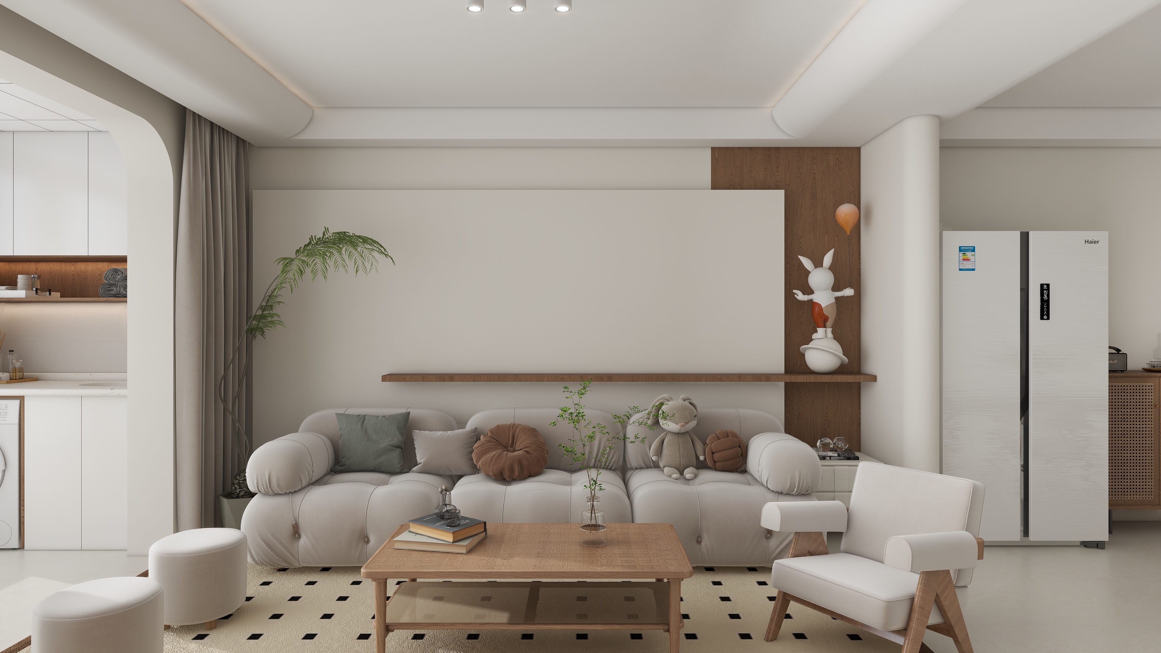 全景720效果图--万科城--奶油原木风装修效果图