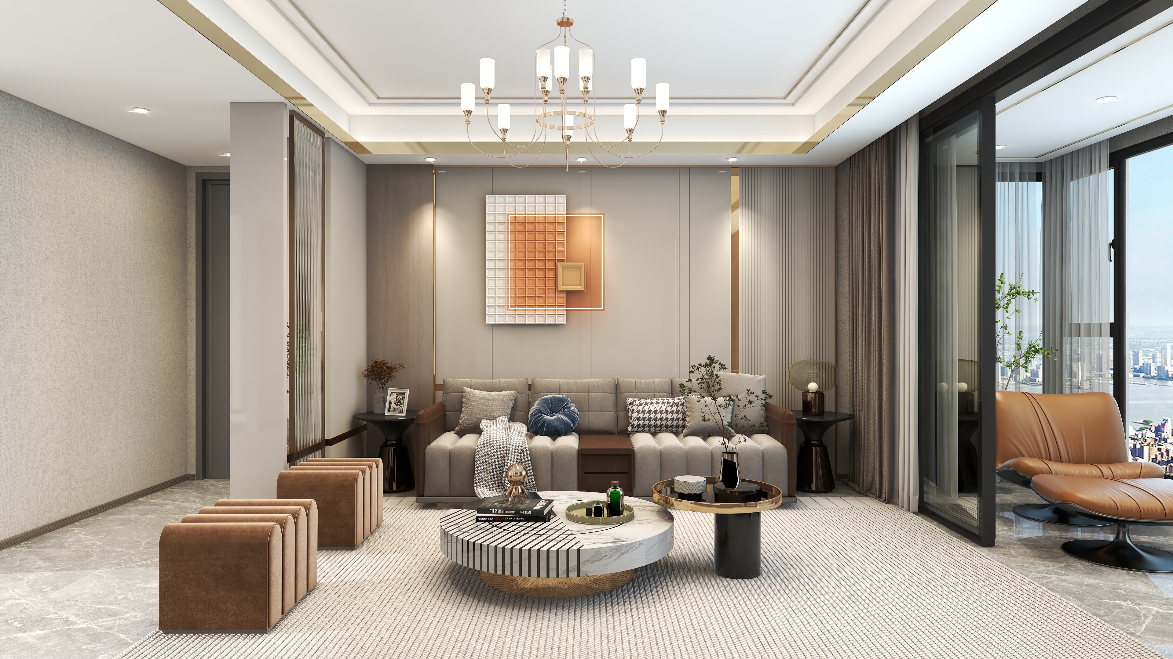 kuchao107-现代轻奢风格装修效果图