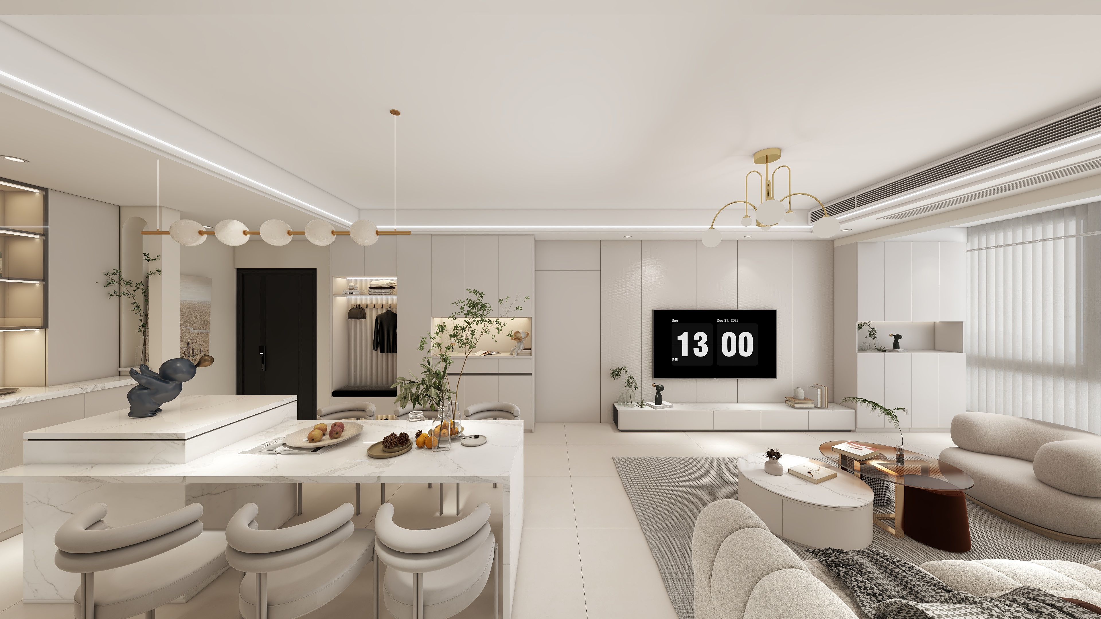 MOFANSHEJI-逸都江城奶油风-装修设计方案