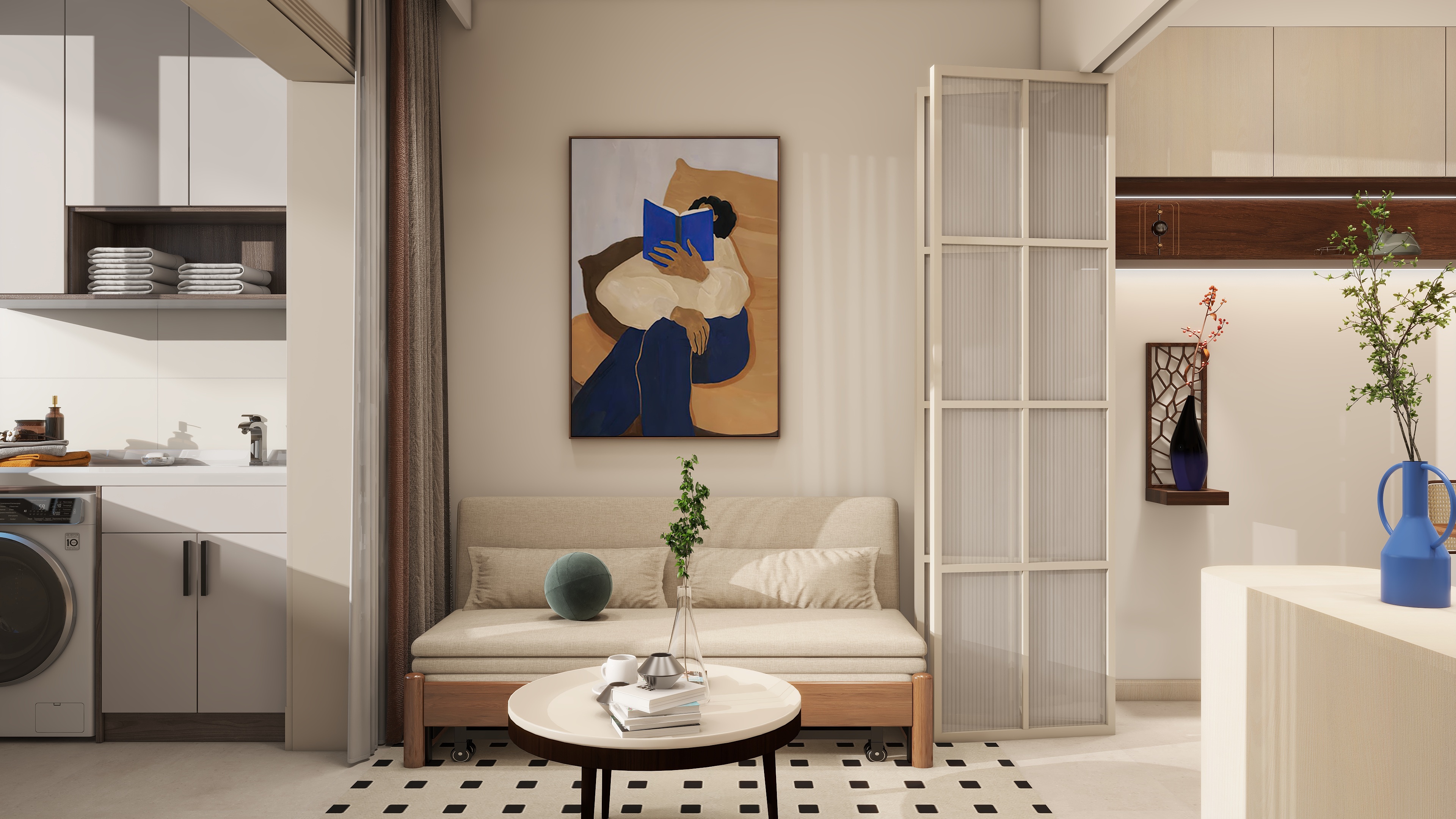 设计师-郭璇-55㎡1室装修效果图