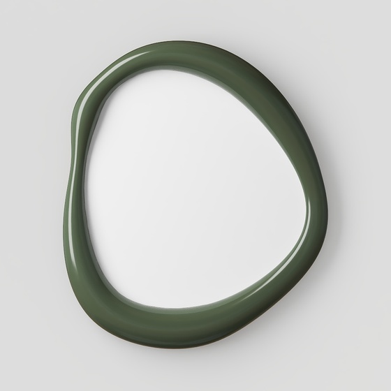 Green shaped decorative mirror