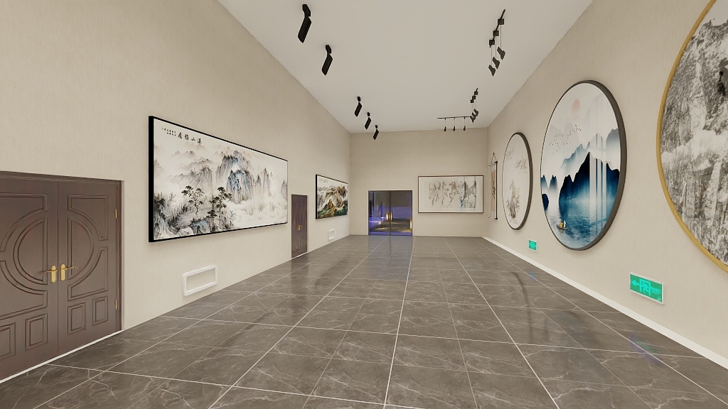 室内设计师张鱼哥-书画展览设计-装修设计方案