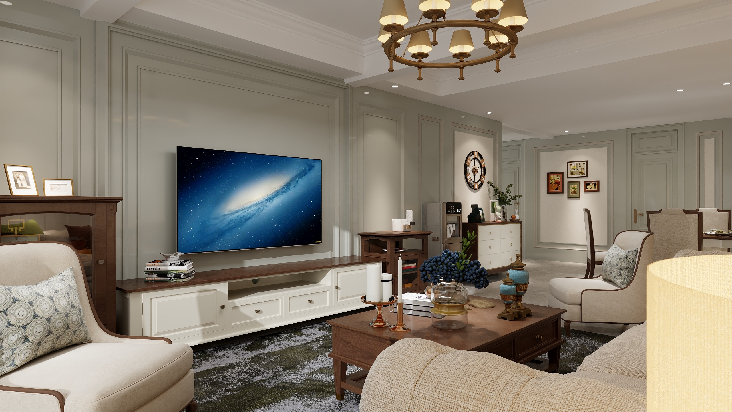 王铂灷-上达观玉珑庭美式121㎡1室-装修设计方案