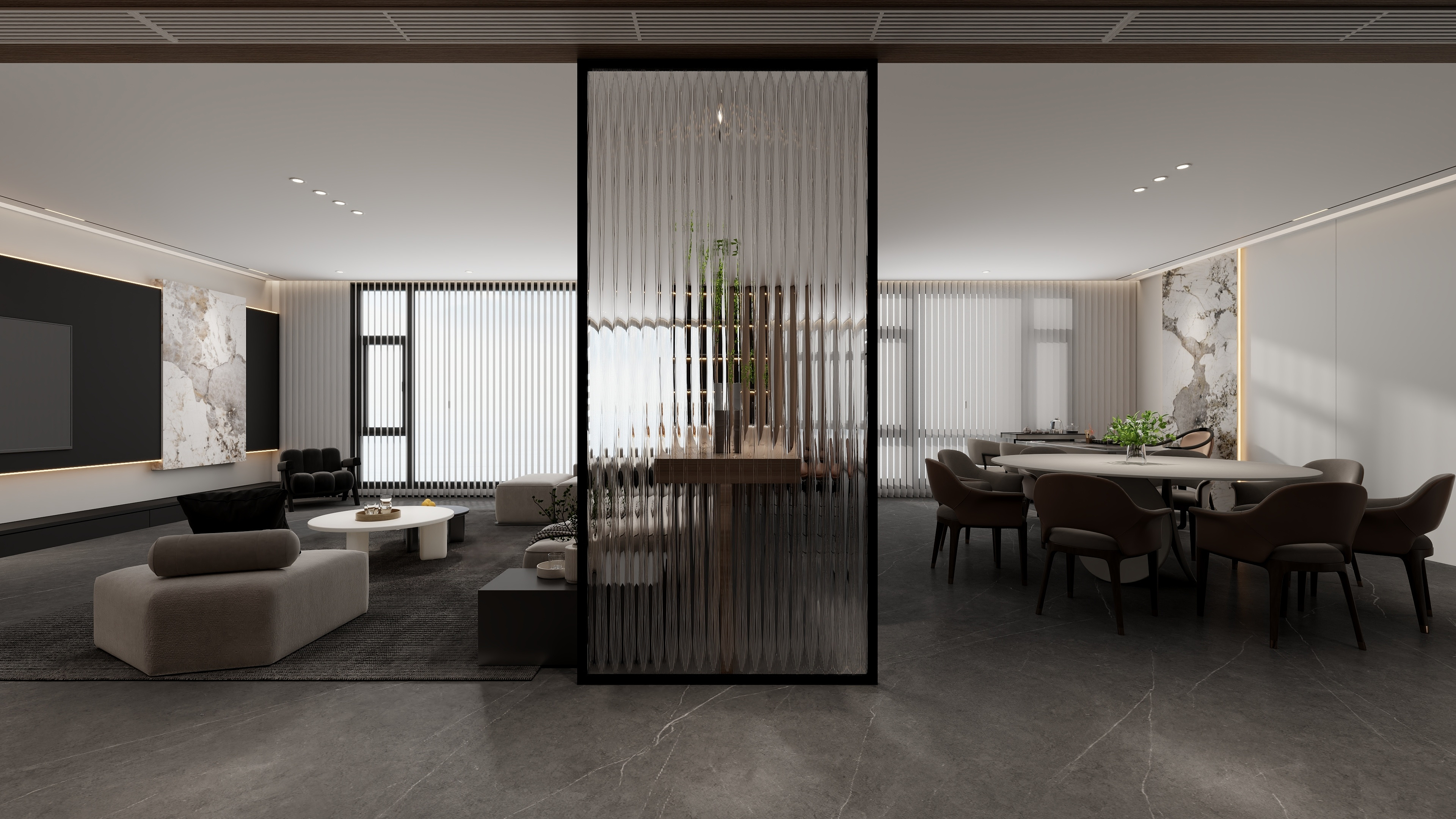 设计师丨胡月平-星宇大厦-意式极简+原木300㎡大平层-装修设计方案