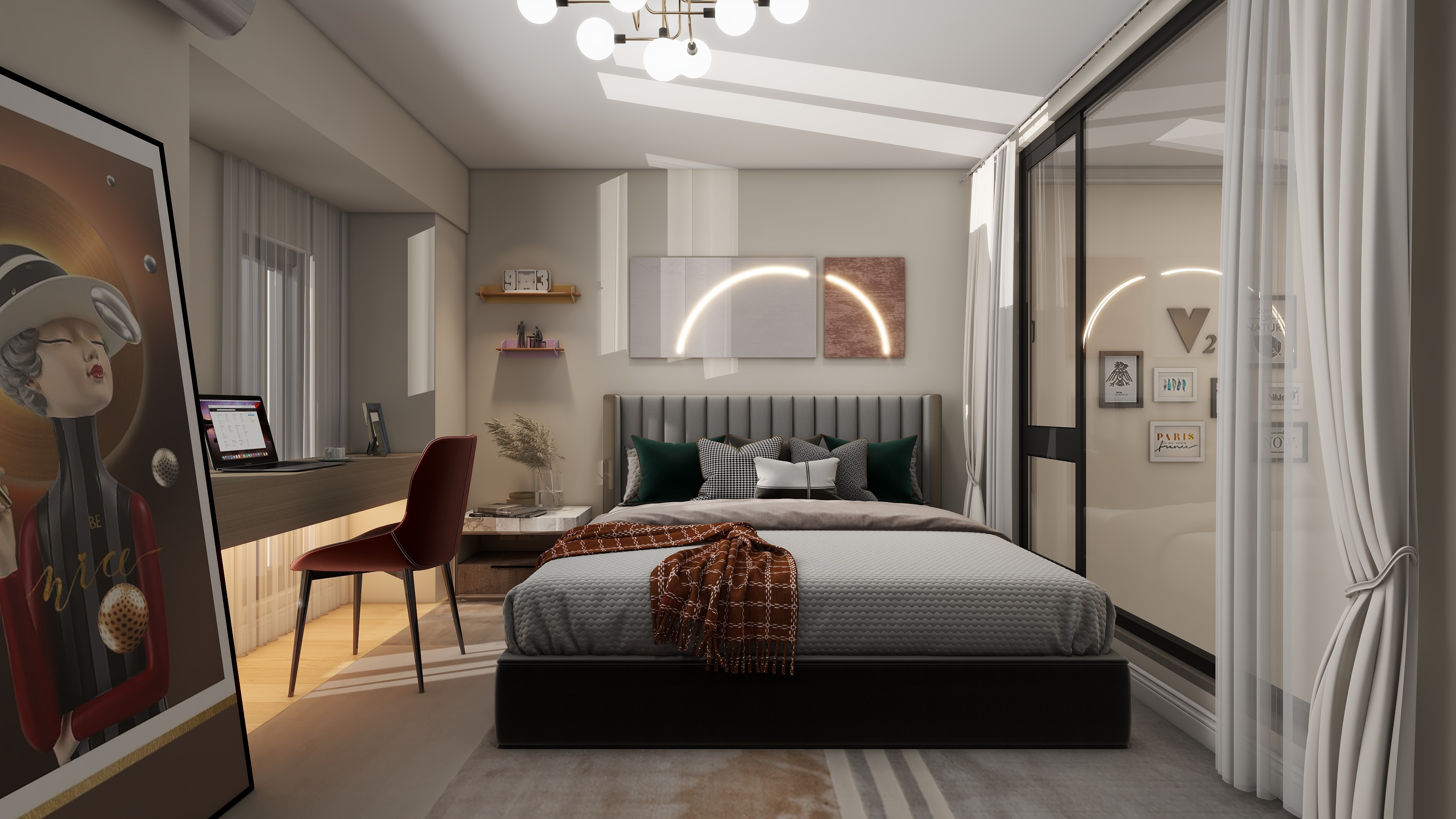 设计师-郭璇-海伦堡海伦广场38㎡2室装修效果图