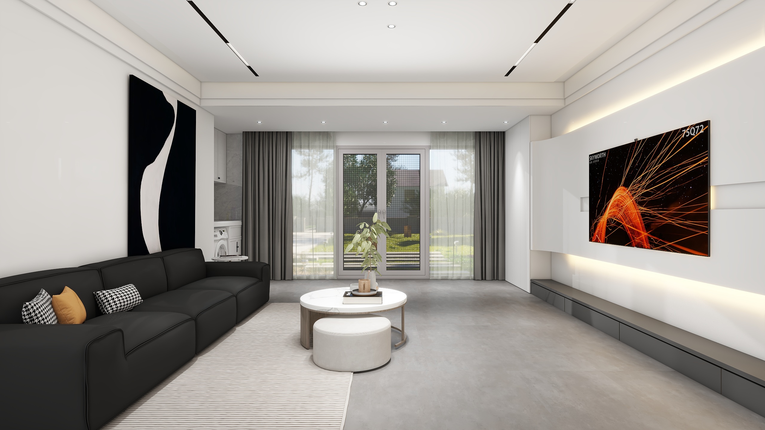 设计师刘元宏-现代黑白灰121㎡3室-装修设计方案