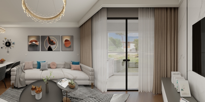 风筝设计工作室-现代简约风格客厅木地板12-26-装修设计方案