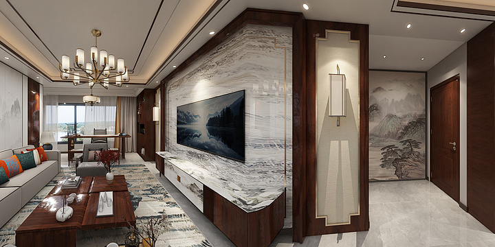 新泰李华-浩宇家园135平（新中式设计）-装修设计方案