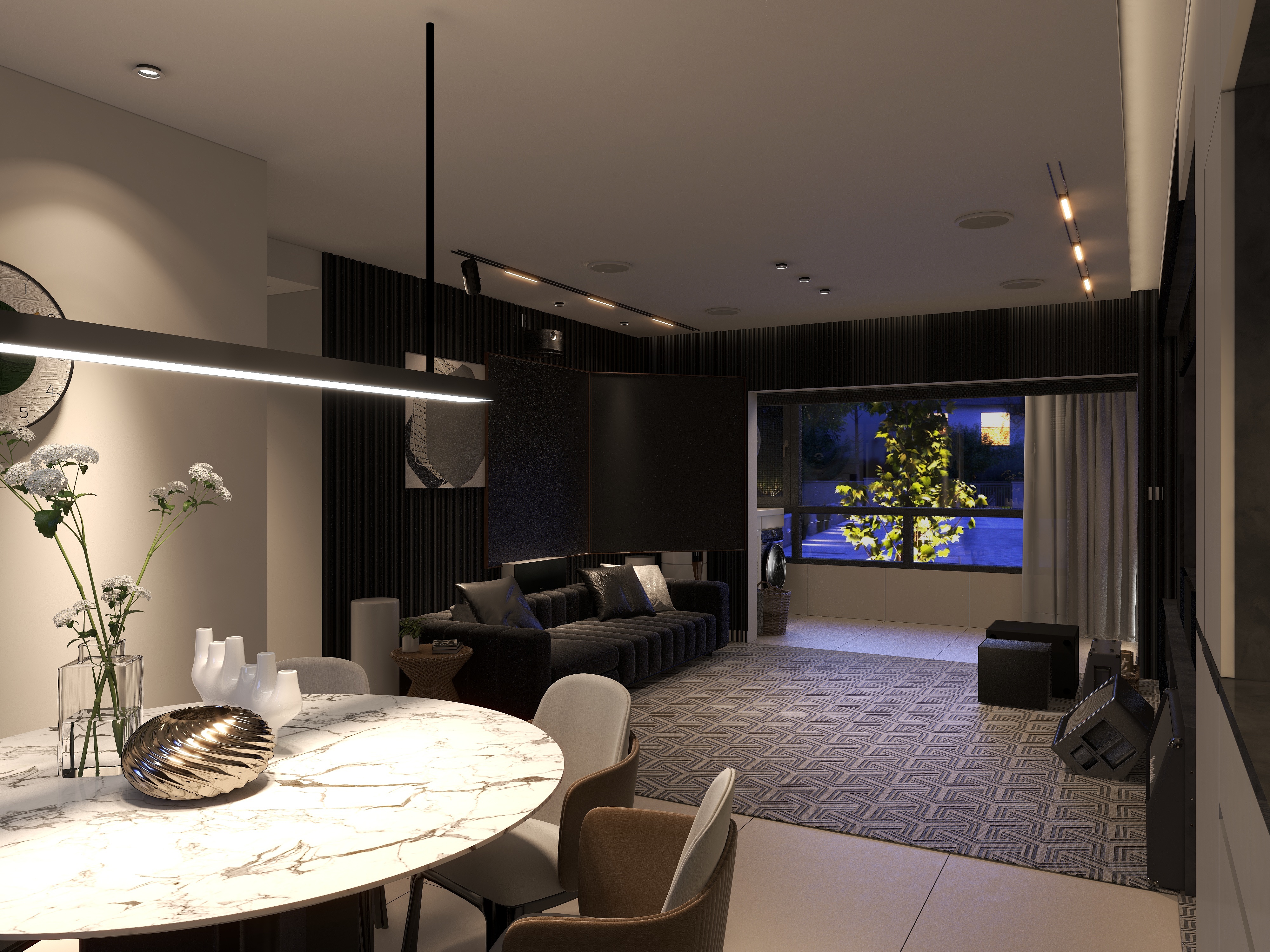 装修效果图制作-建工城127㎡4室装修效果图