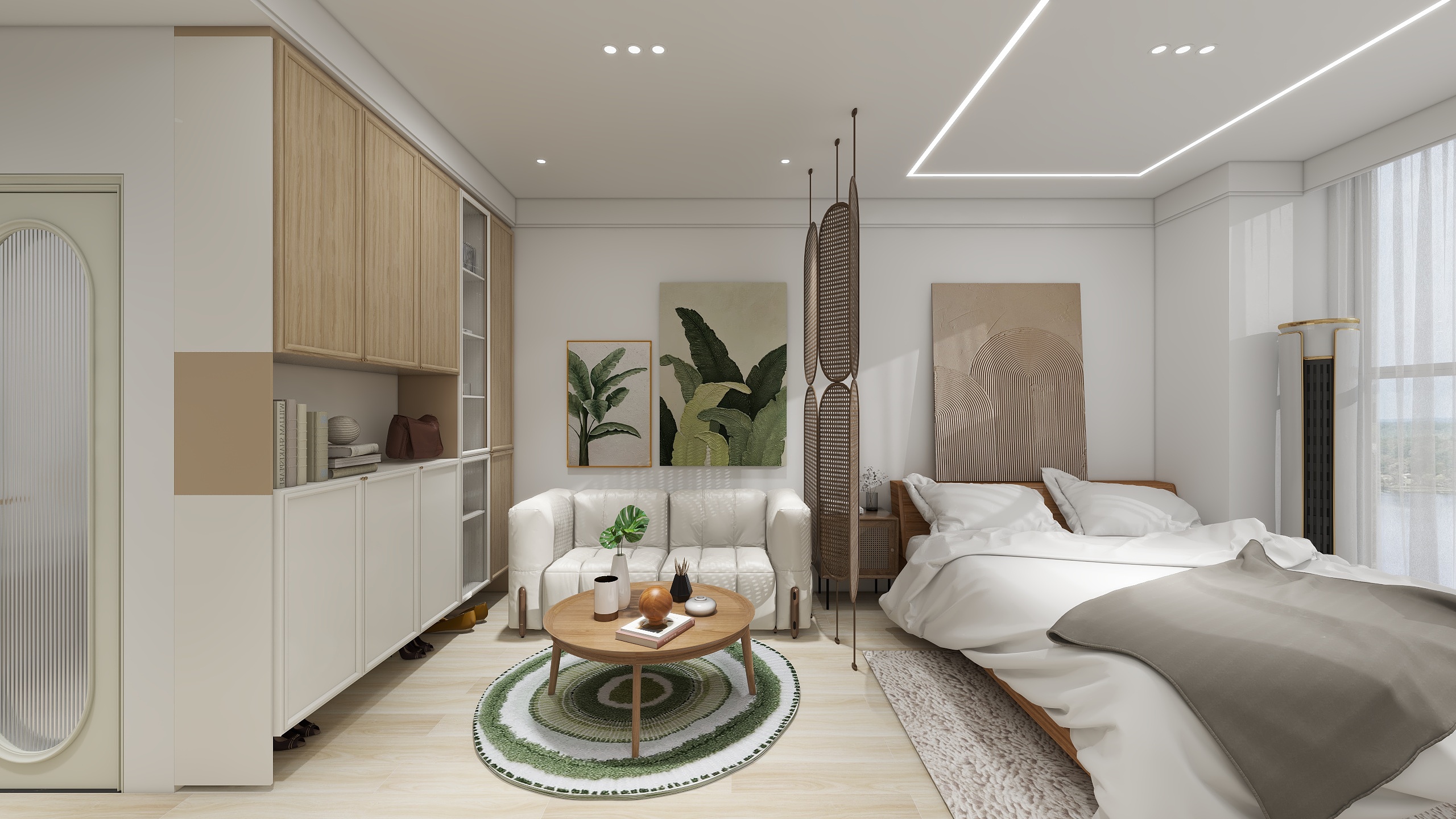 鸢也-百悦国际 44m² 奶油风-装修设计方案