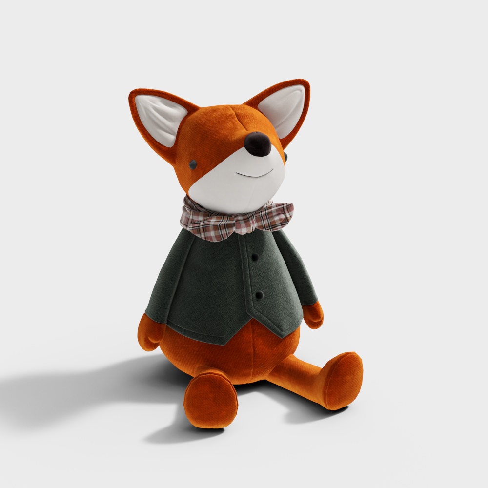蝴蝶结狐狸玩具3D模型