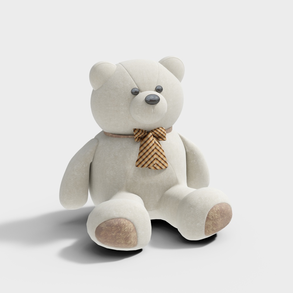 蝴蝶结小熊玩具3D模型