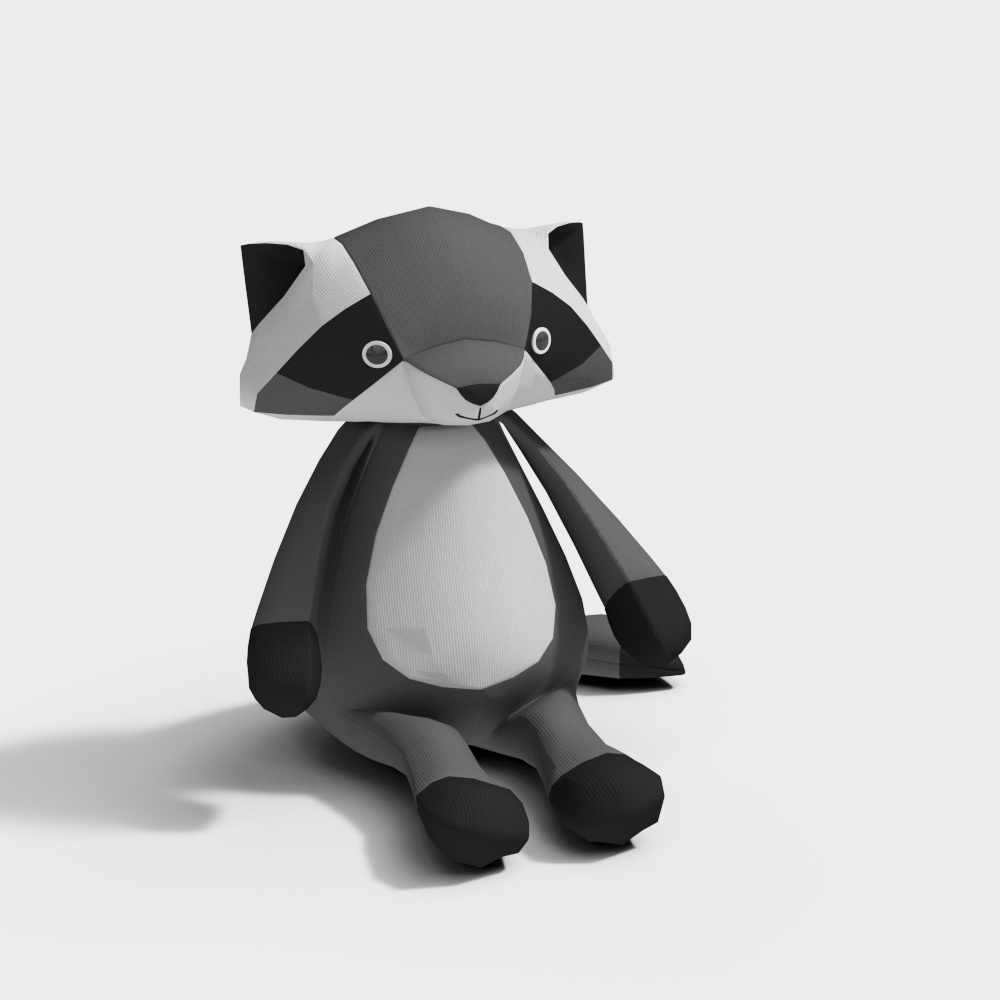 黑猫布偶玩具3D模型