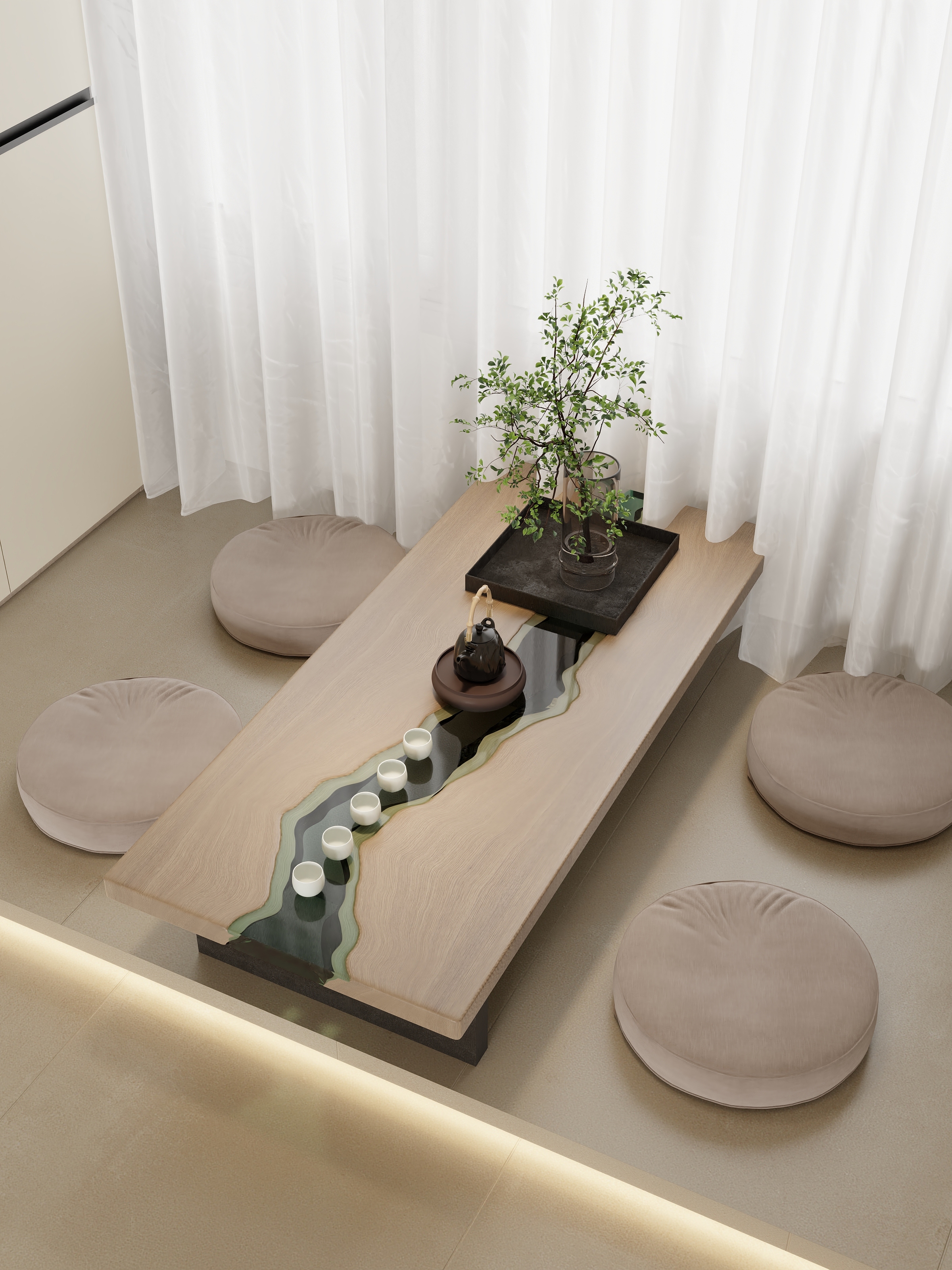 叁记-《龙脉》品茗-169㎡四居-装修设计方案