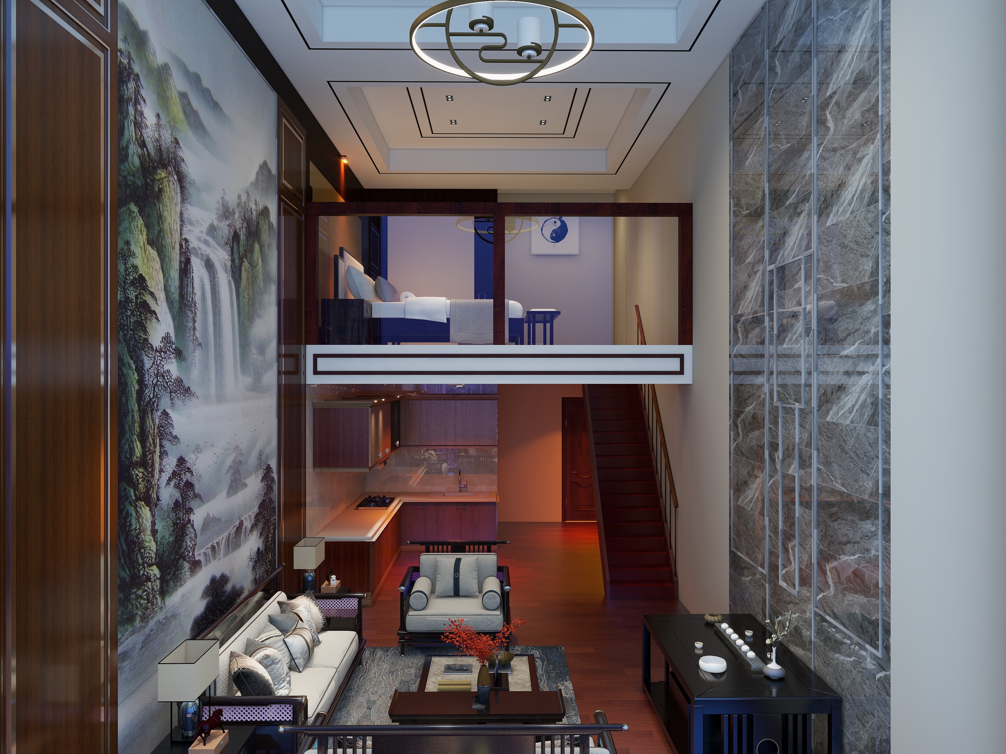 欺缘-新中式loft.4k-装修设计方案