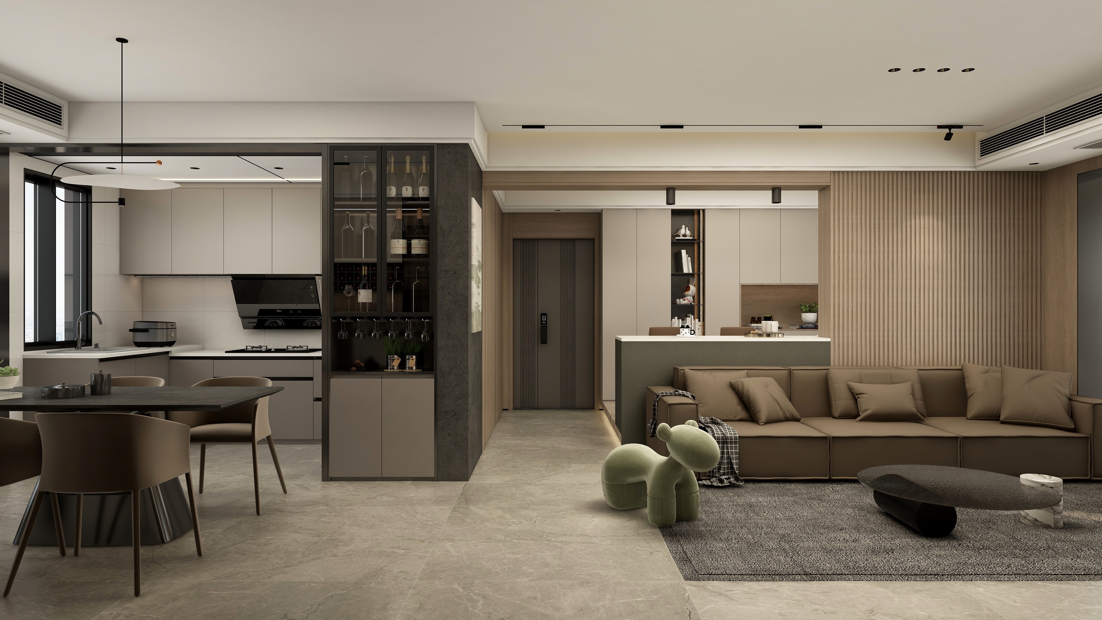 张煜强煜境设计-124平米现代轻奢四房装修效果图