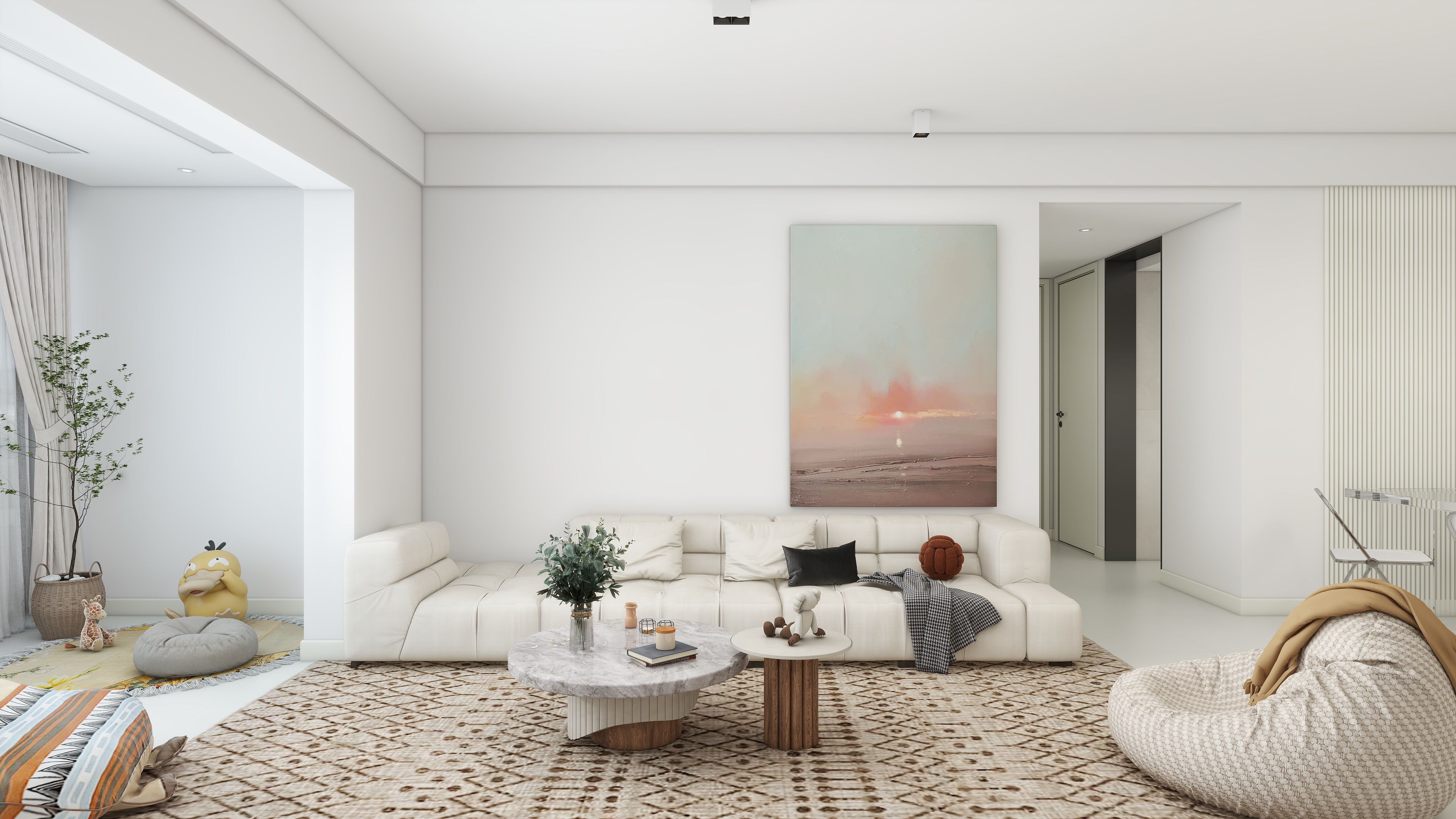 齐有贤-清新原木意式绵阳未名湖畔三室两厅装修效果图