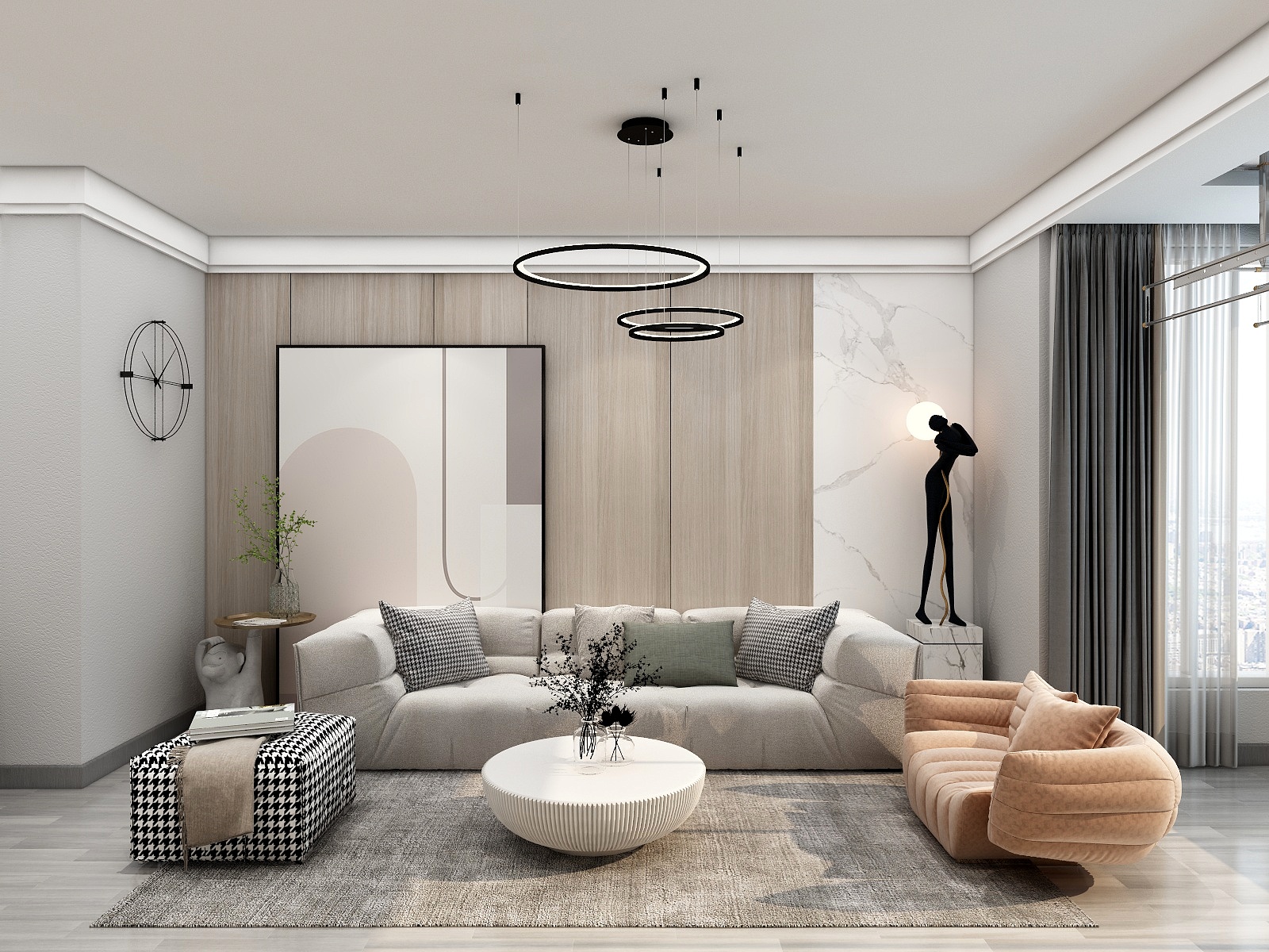 100元设计方案-现代轻奢风格两居室装修效果图